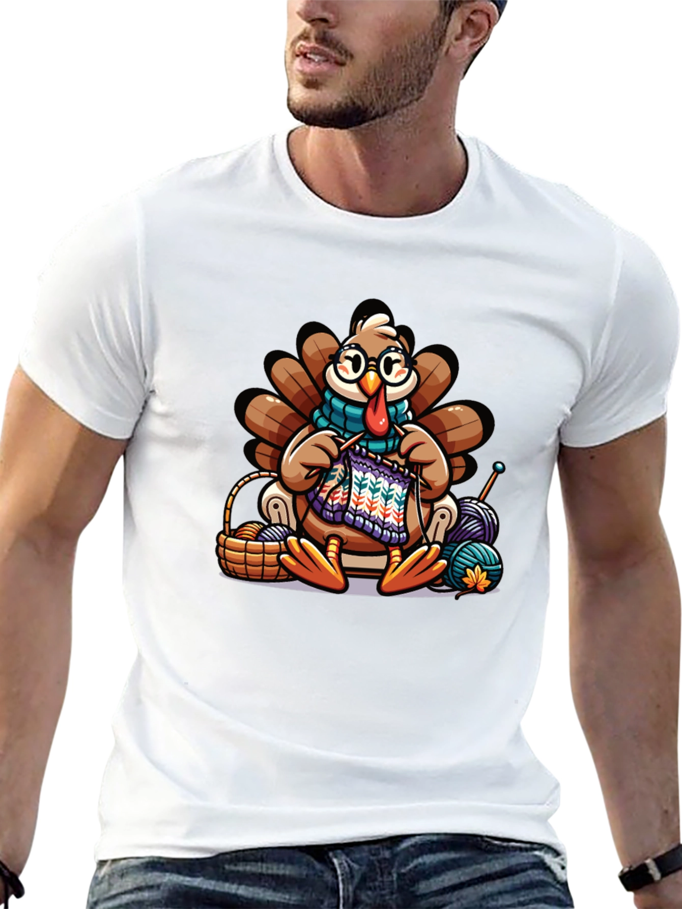 Knitting Turkey T-Shirt:  Thanksgiving Fun!