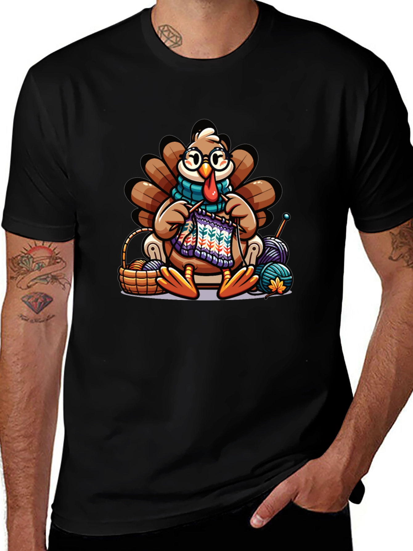 Knitting Turkey T-Shirt:  Thanksgiving Fun!