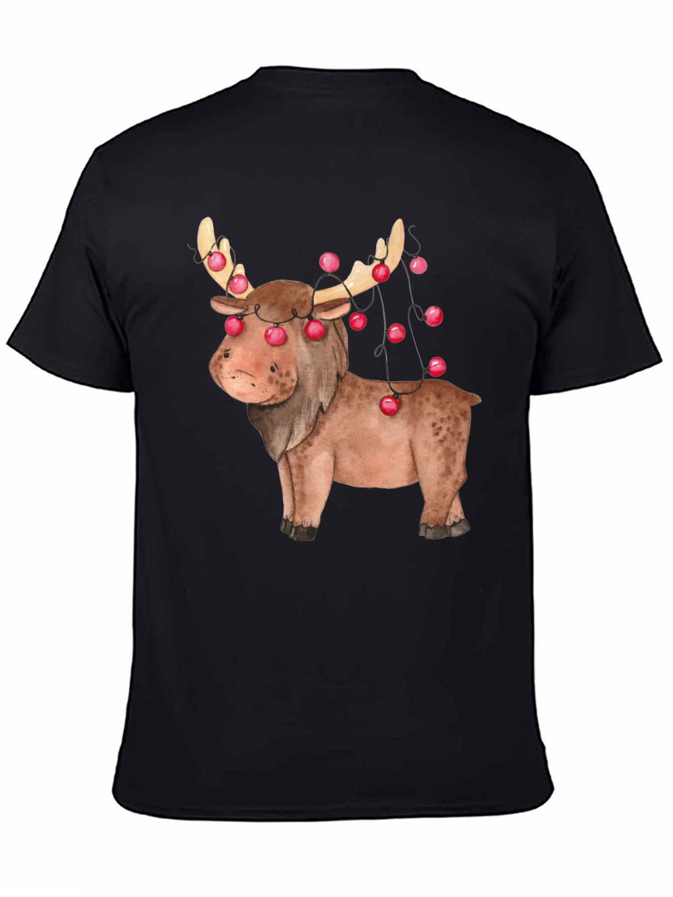 Festive Reindeer Graphic Tee - Holiday Apparel