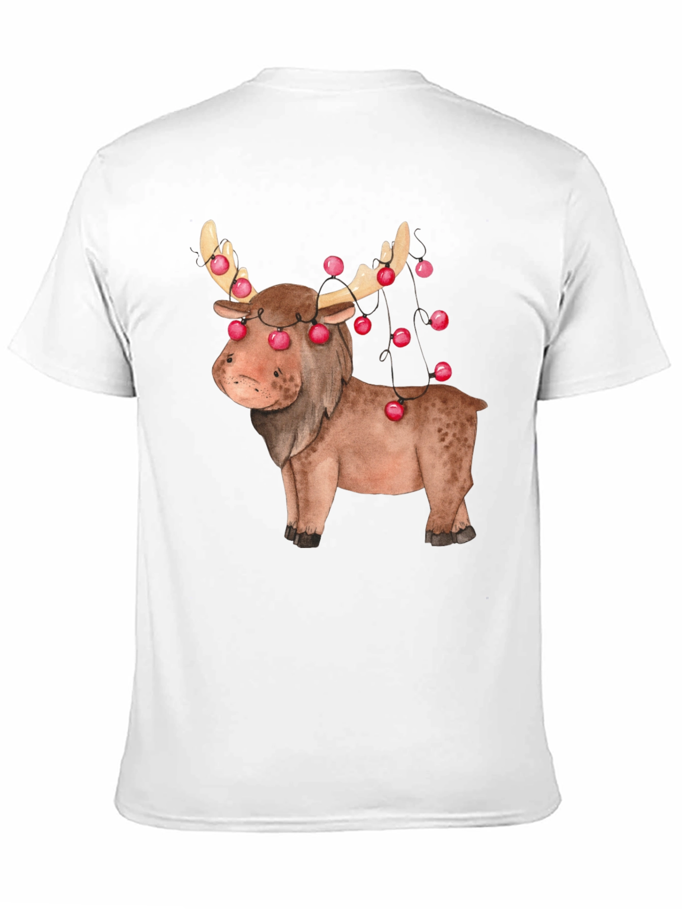 Festive Reindeer Graphic Tee - Holiday Apparel