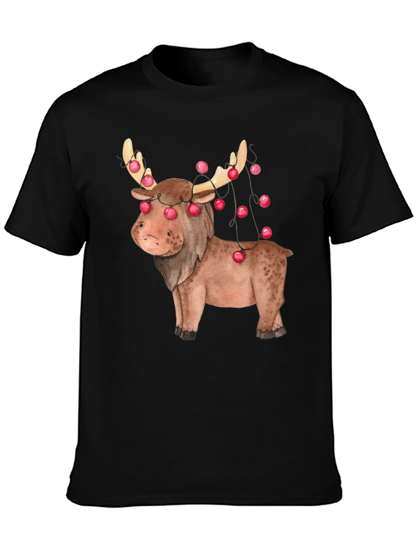 Festive Reindeer Graphic Tee - Holiday Apparel