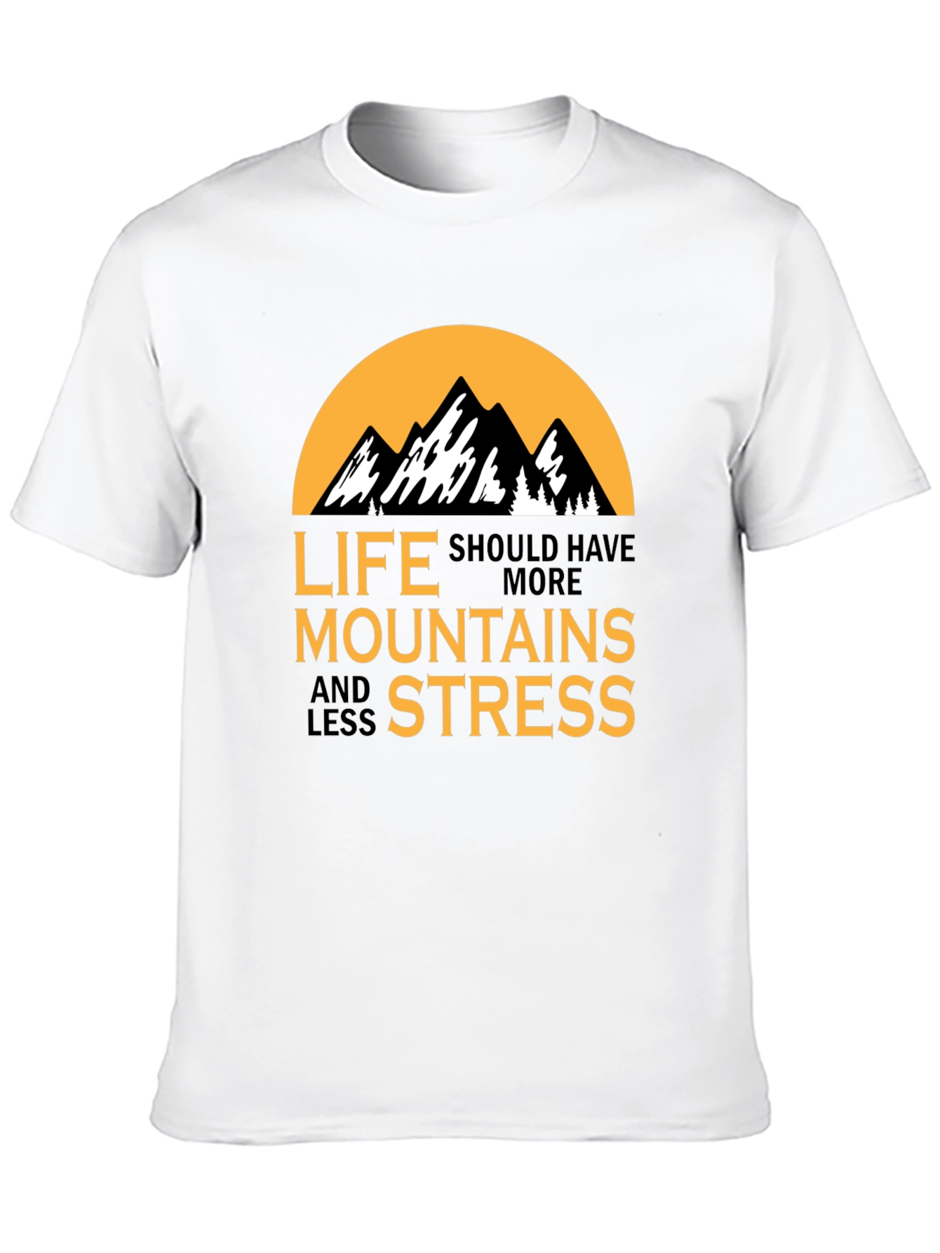 Mountains and Less Stress Graphic T-Shirt