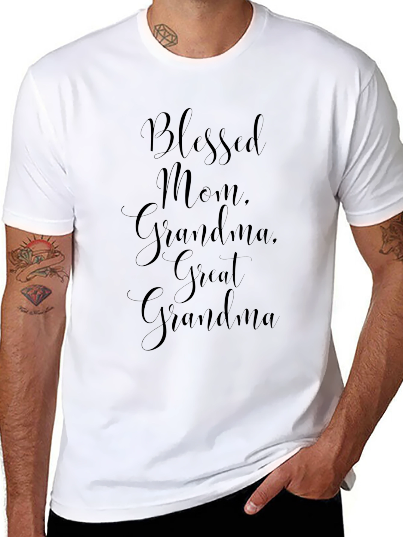 Blessed Mom Grandma Great Grandma Black T-Shirt