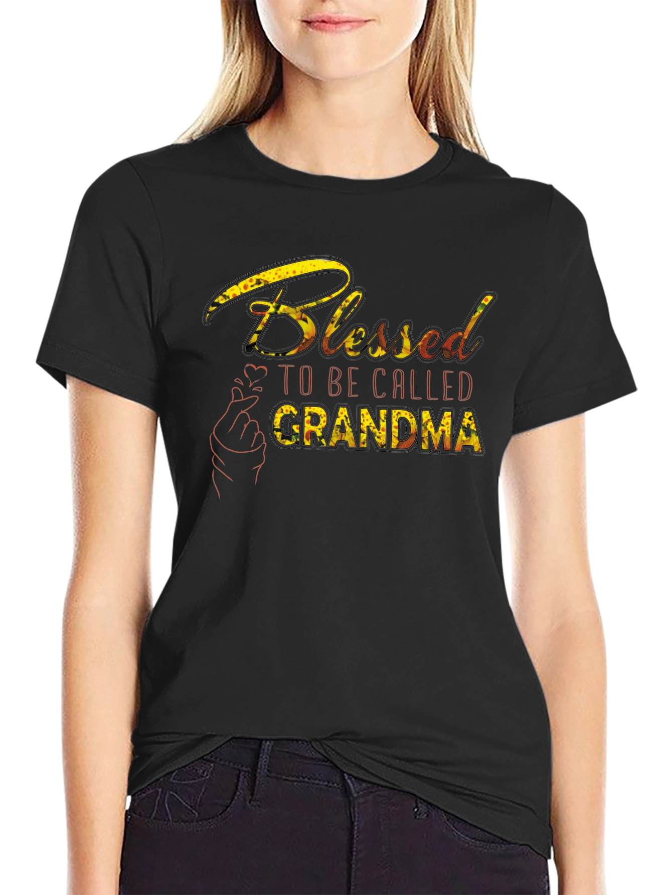 Blessed Grandma Graphic Tee - Black