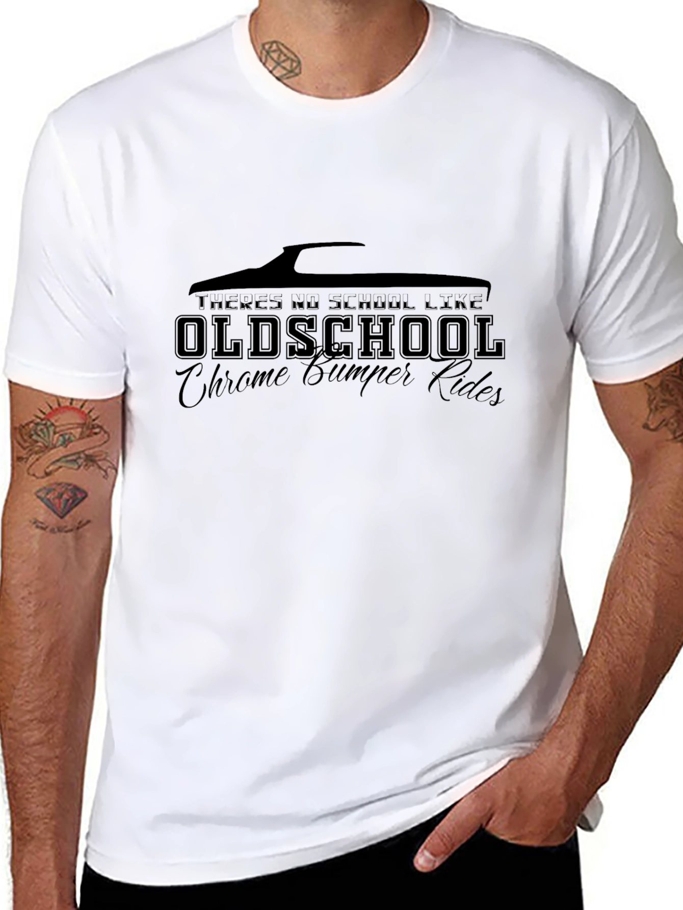 Oldschool Chrome Bumper Rides Black T-Shirt
