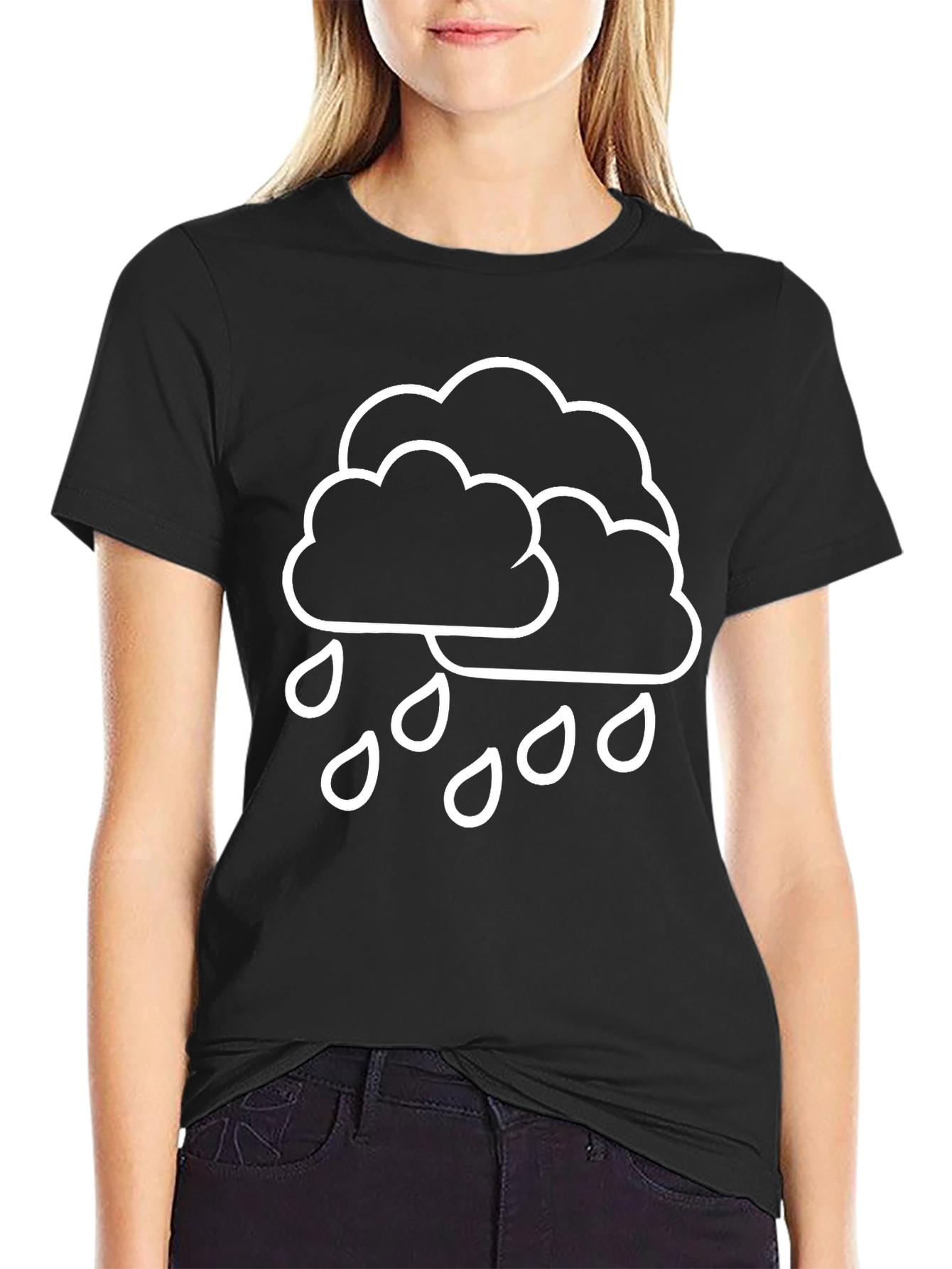 Rain Cloud T-Shirt - Black Weather Graphic Tee
