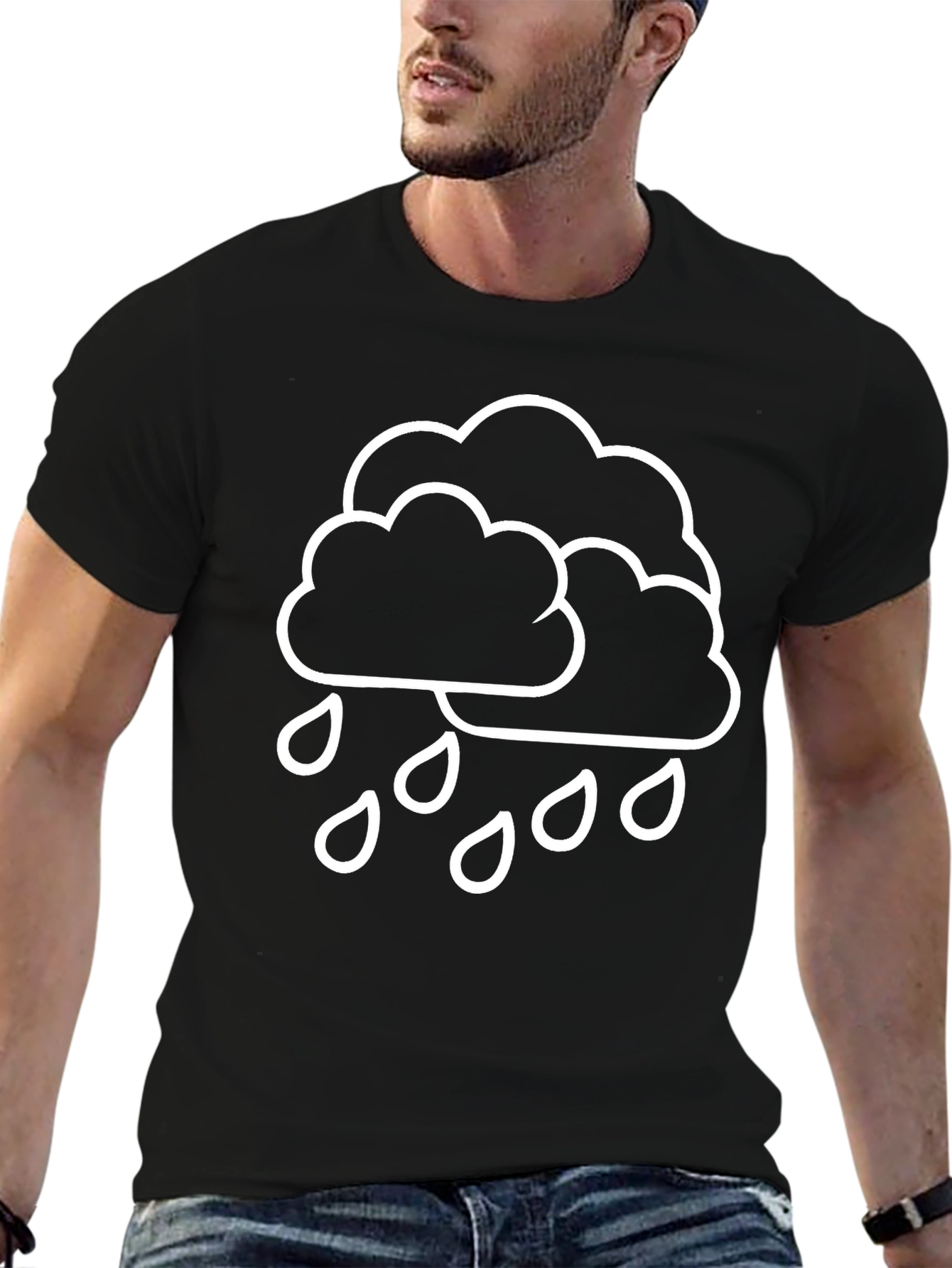 Rain Cloud T-Shirt - Black Weather Graphic Tee