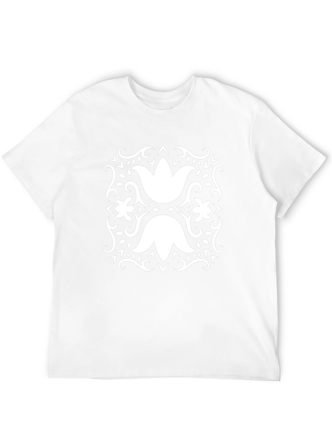 Elegant Floral Black T-Shirt