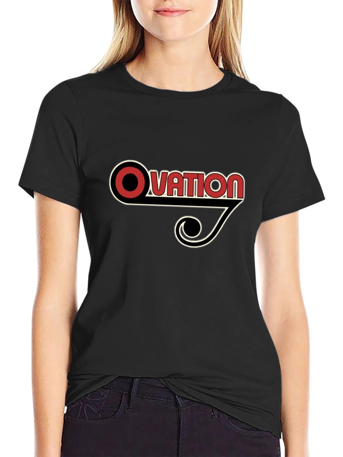 Ovation Retro Graphic Tee - Black