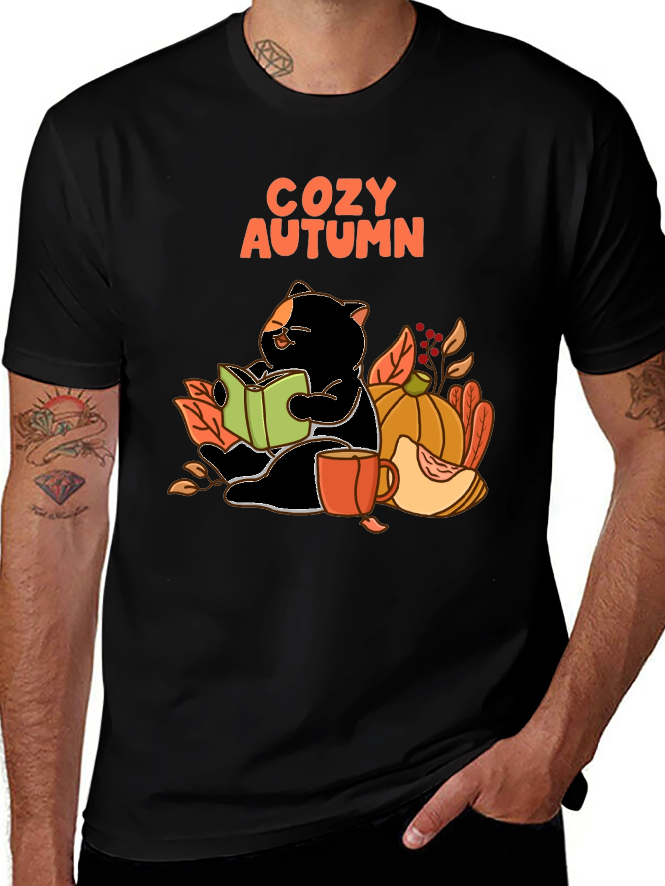 Cozy Autumn Cat T-Shirt