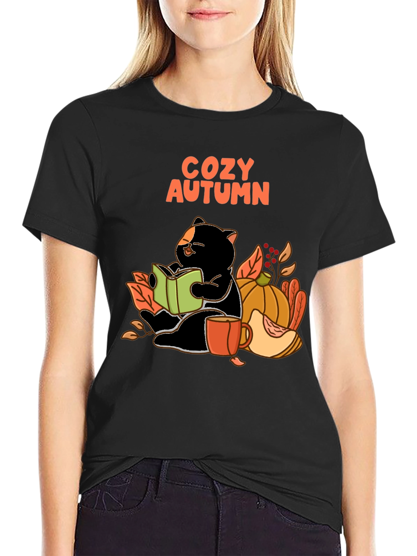 Cozy Autumn Cat T-Shirt