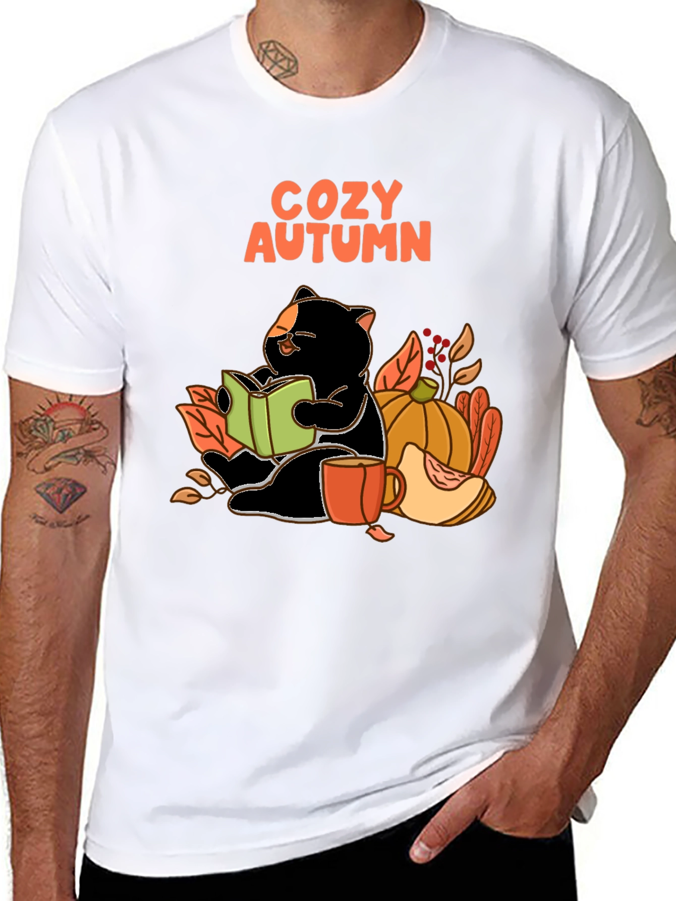 Cozy Autumn Cat T-Shirt