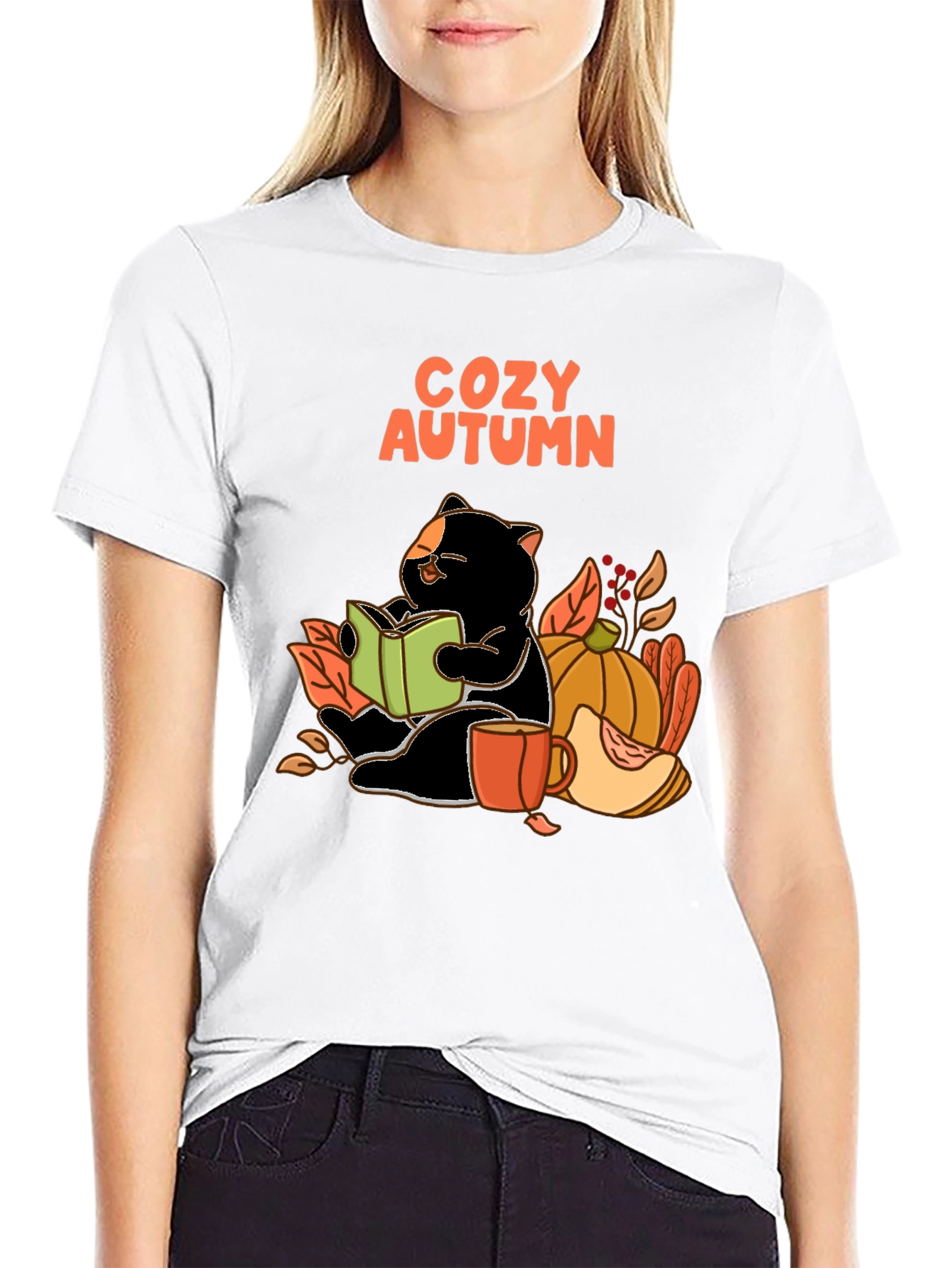 Cozy Autumn Cat T-Shirt