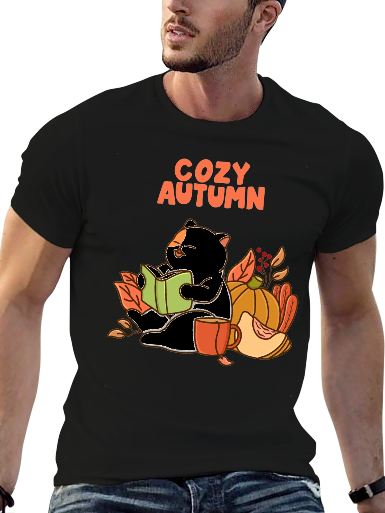 Cozy Autumn Cat T-Shirt