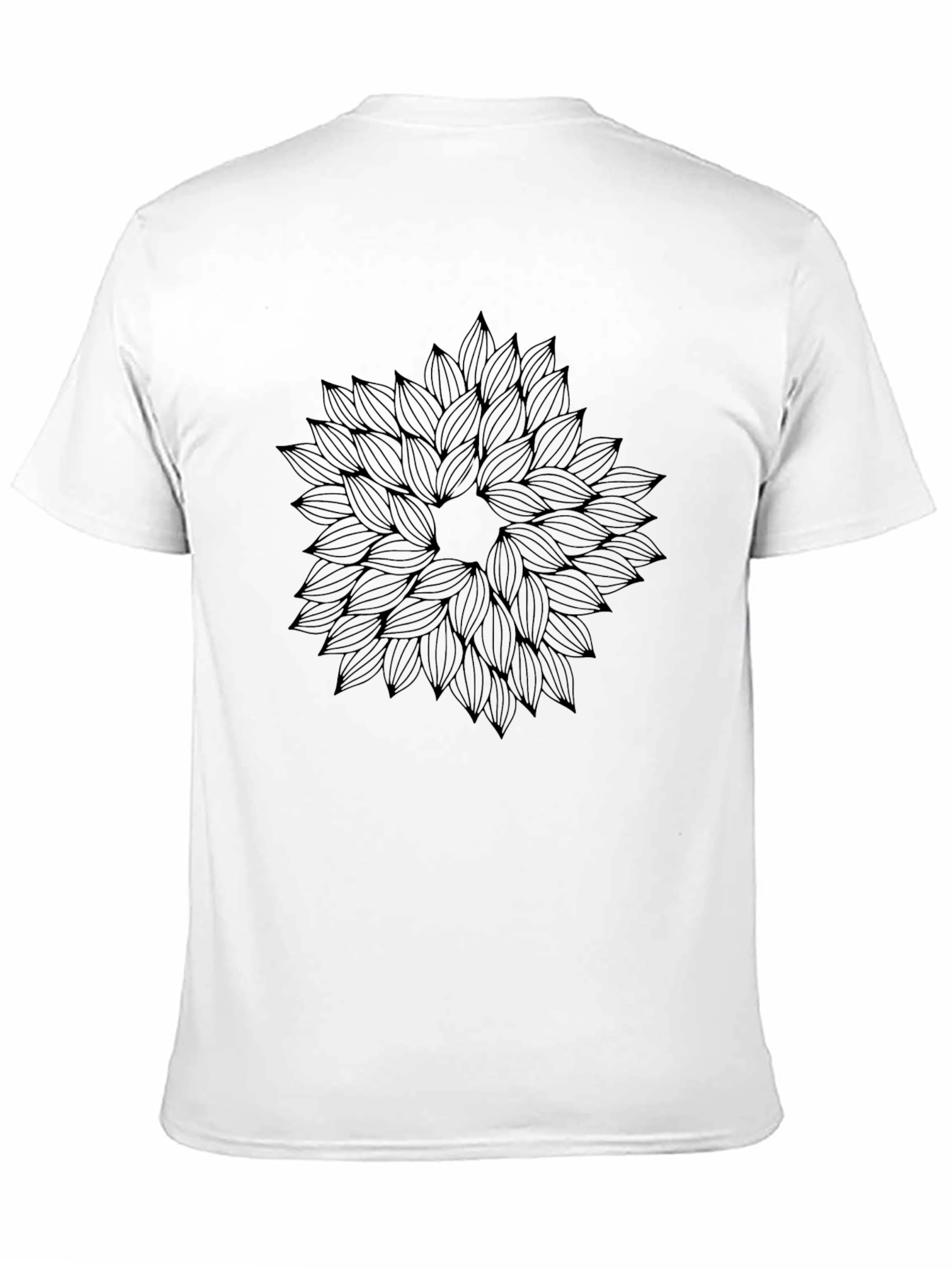 Geometric Floral Graphic Print Black T-Shirt