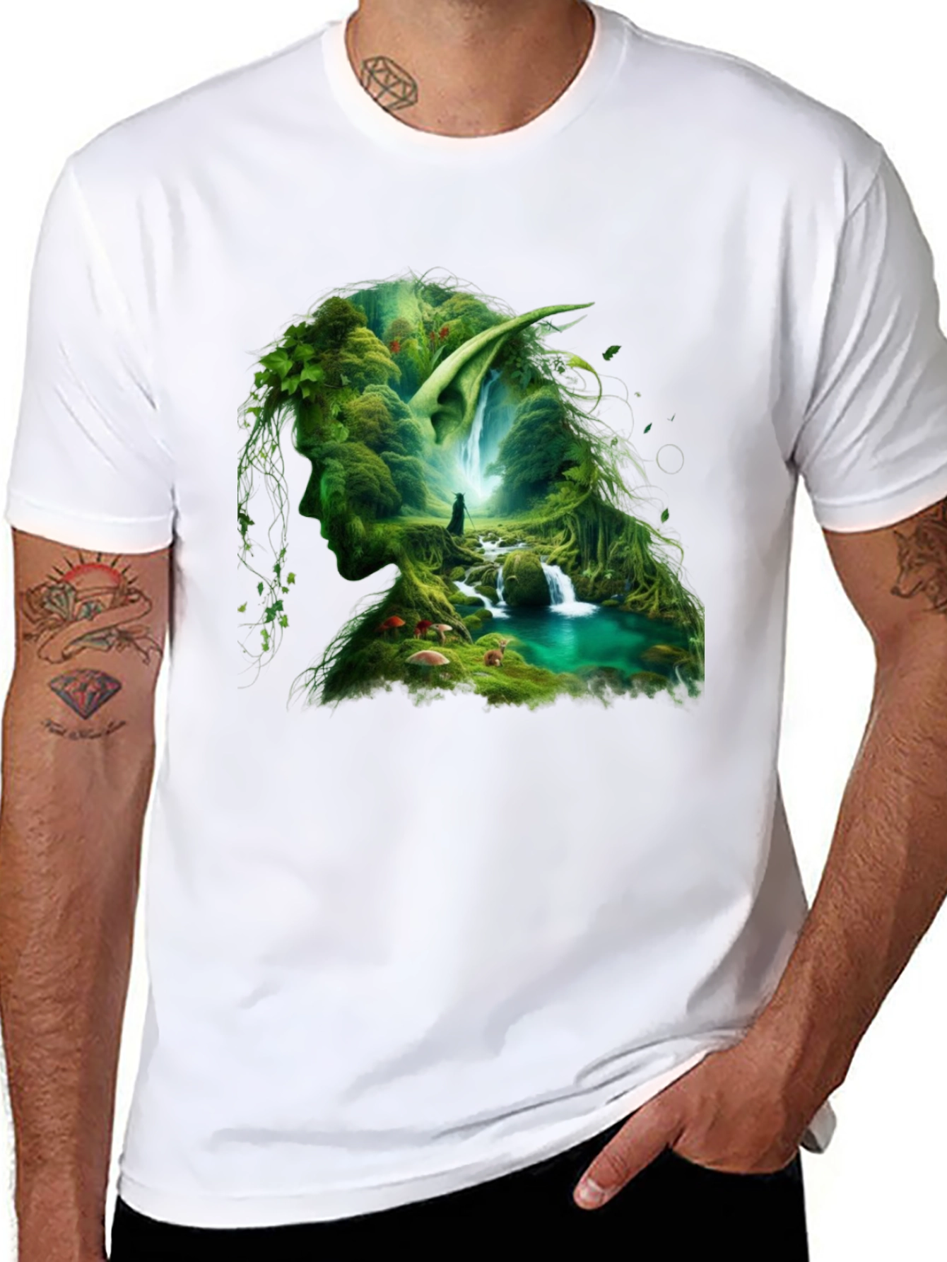 Nature Elf T-Shirt - Forest Cascade Design