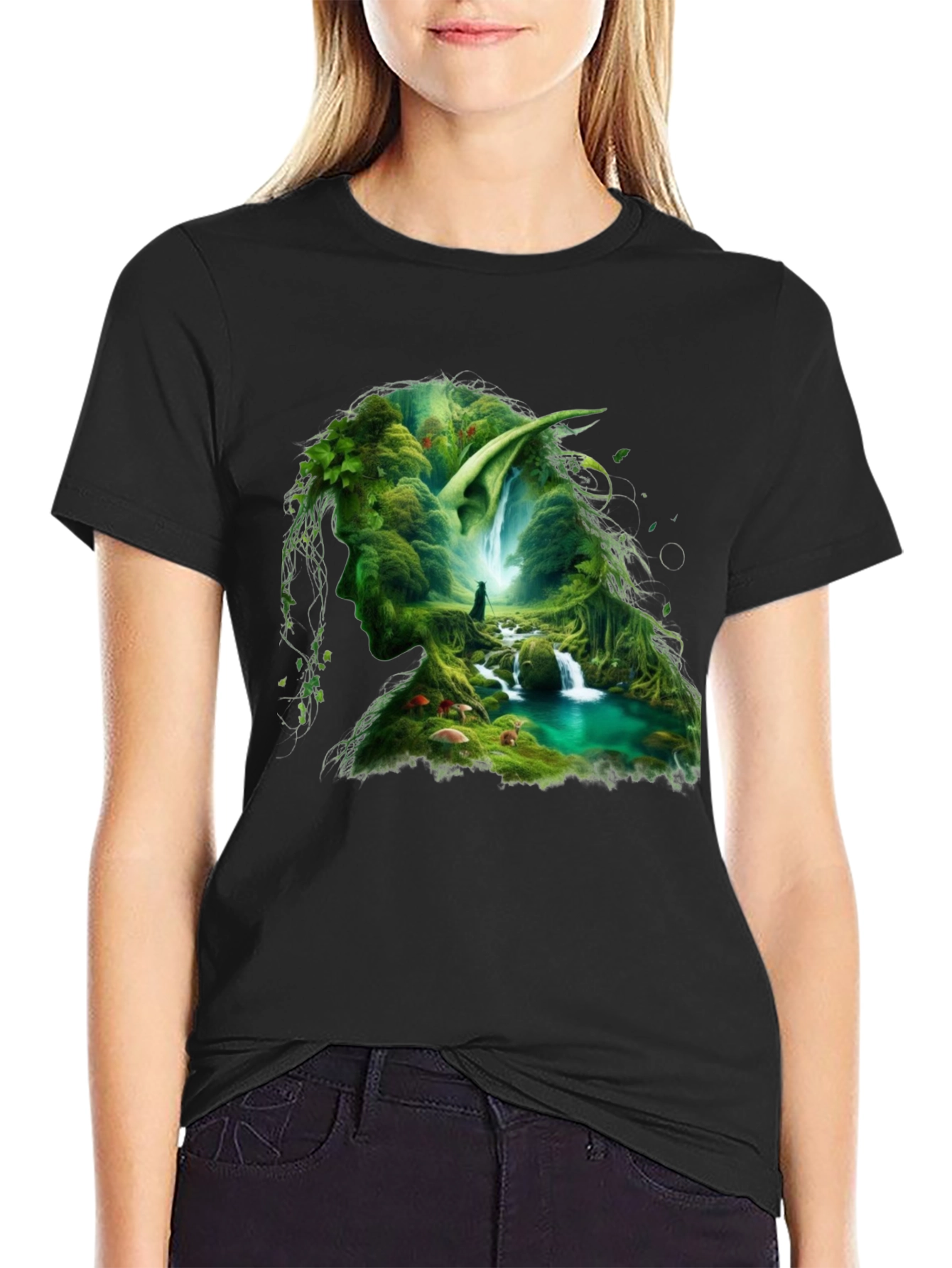 Nature Elf T-Shirt - Forest Cascade Design