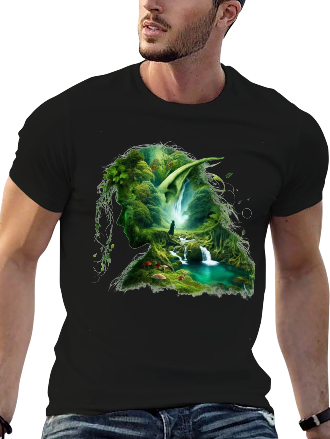Nature Elf T-Shirt - Forest Cascade Design