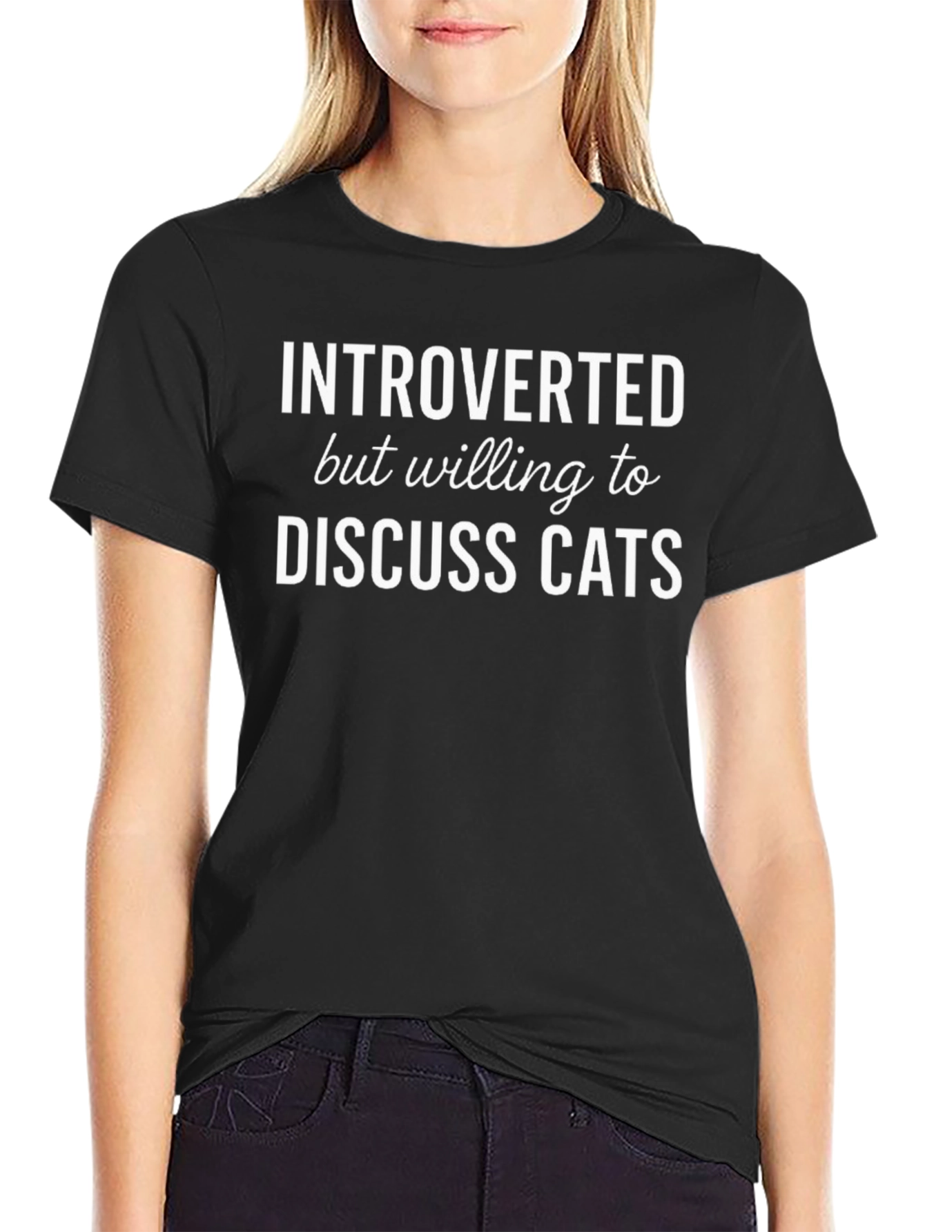 Introverted Cat Lover T-Shirt - Funny Slogan Tee