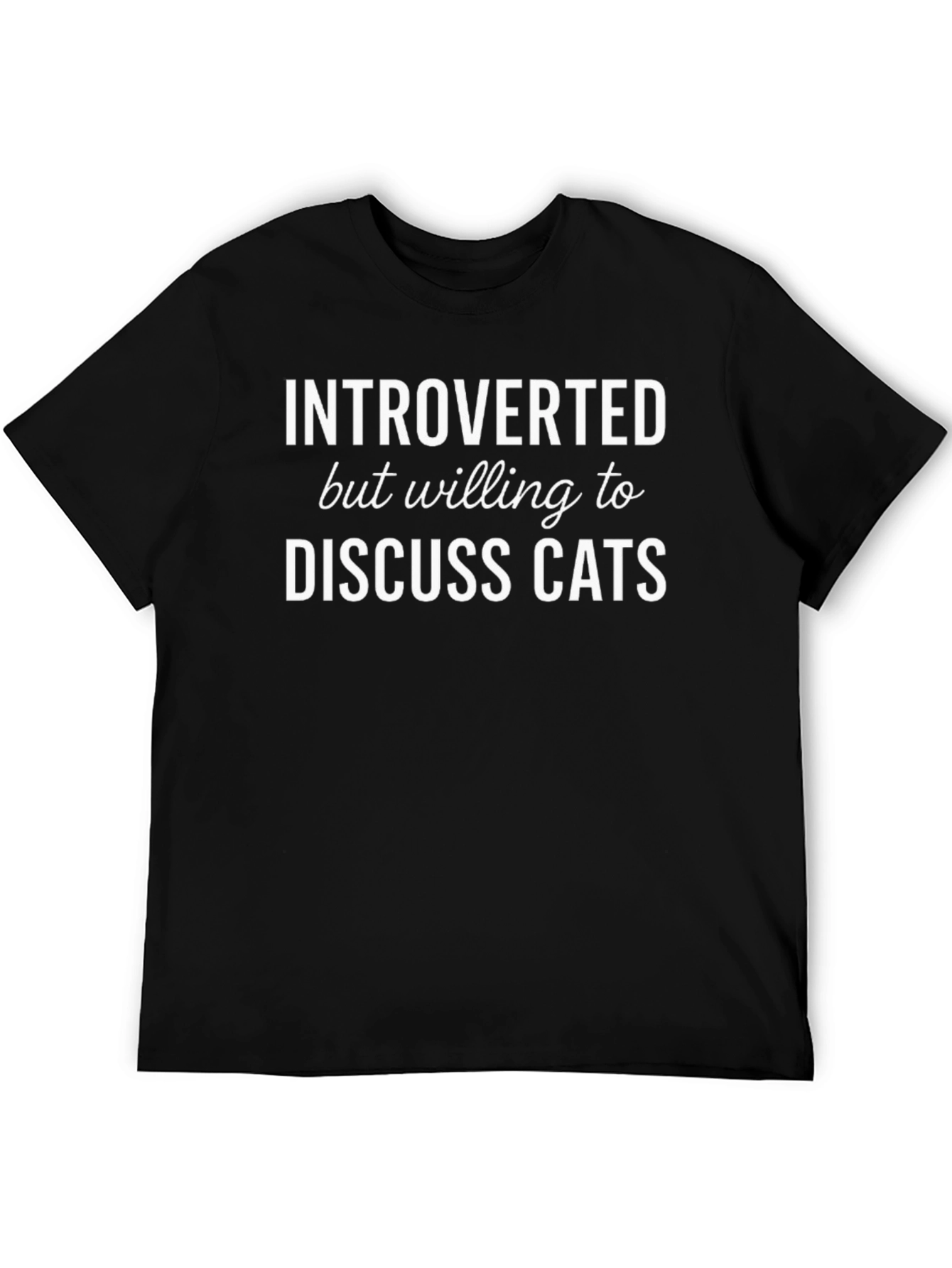 Introverted Cat Lover T-Shirt - Funny Slogan Tee