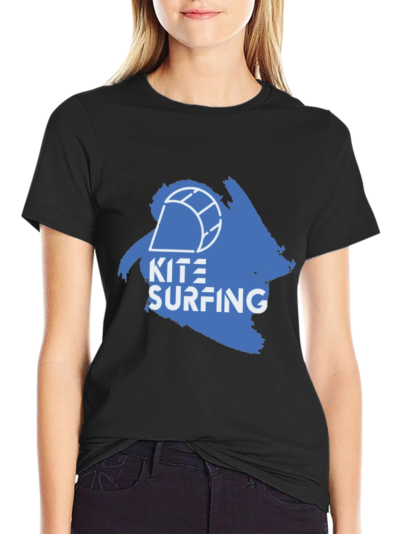 Kite Surfing Graphic T-Shirt - Mens Black Tee