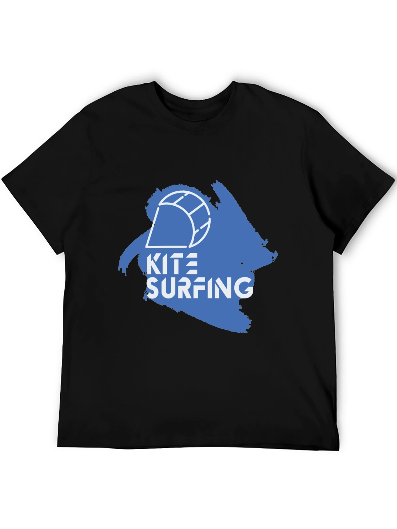 Kite Surfing Graphic T-Shirt - Mens Black Tee