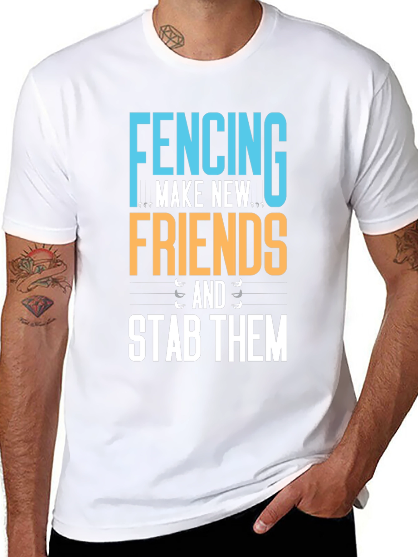 Fencing T-Shirt - Make New Friends Stab Them!