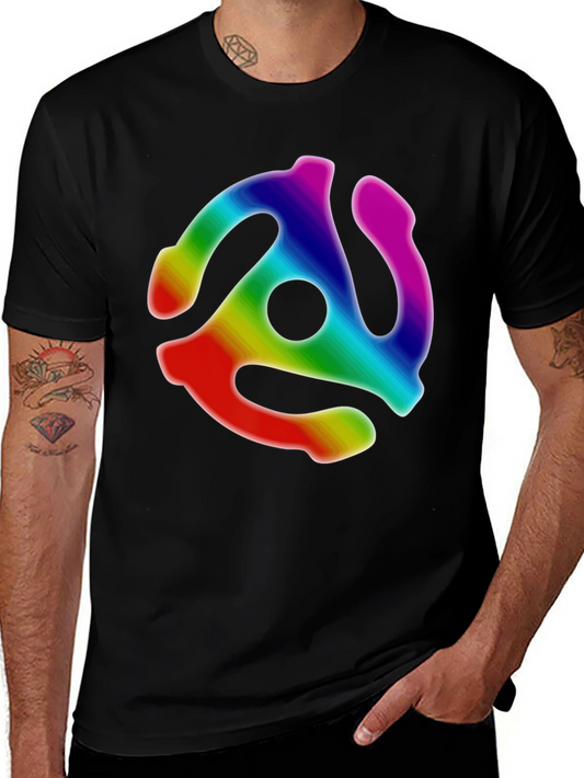 Rainbow 45 RPM Record Adapter T-Shirt - Black
