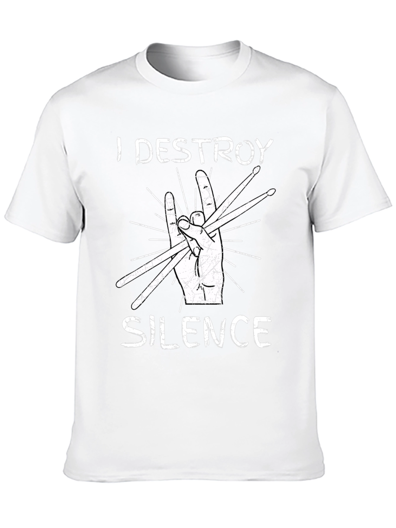 I Destroy Silence Drummer T-Shirt - Music Lover Tee