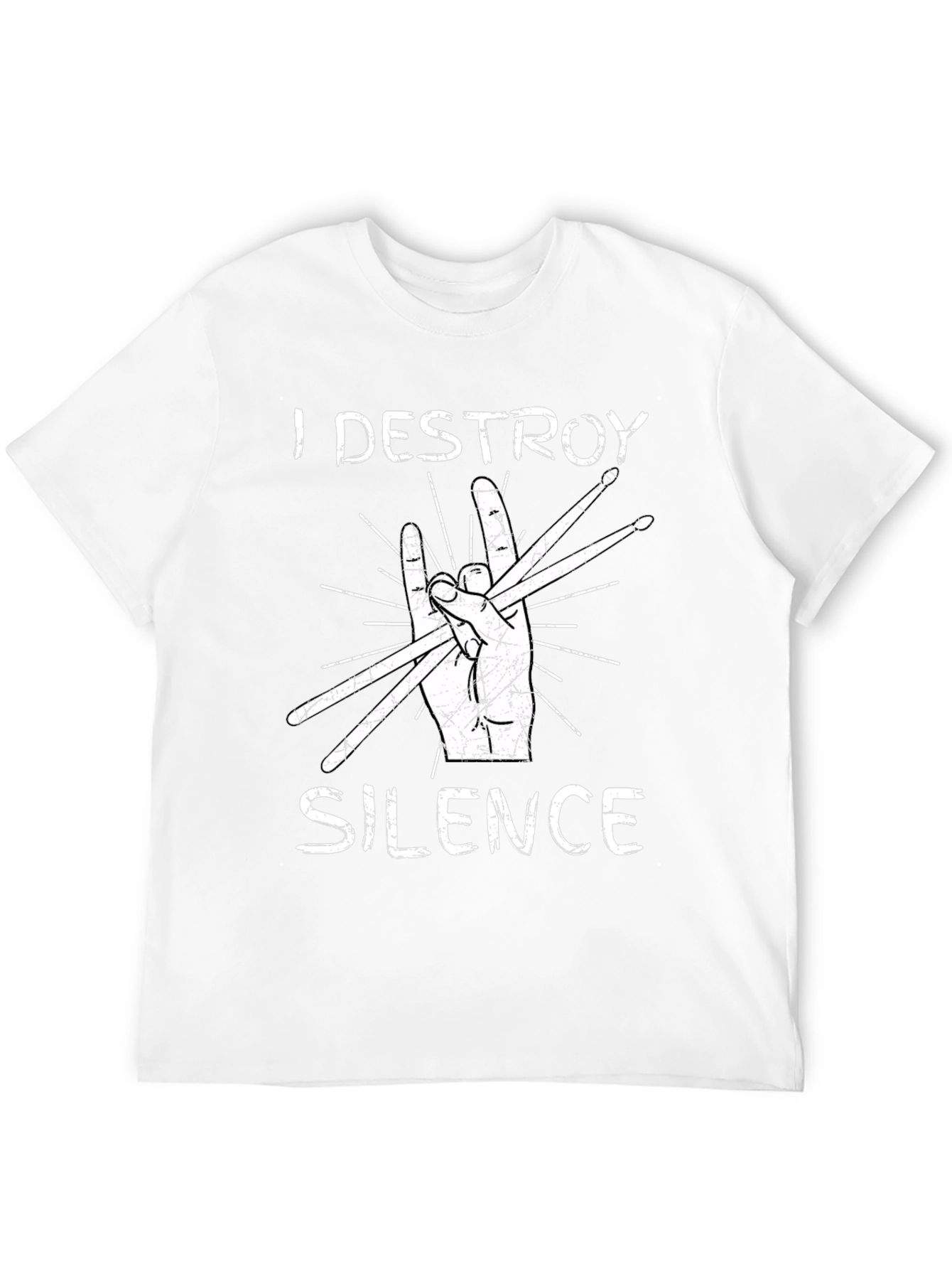 I Destroy Silence Drummer T-Shirt - Music Lover Tee