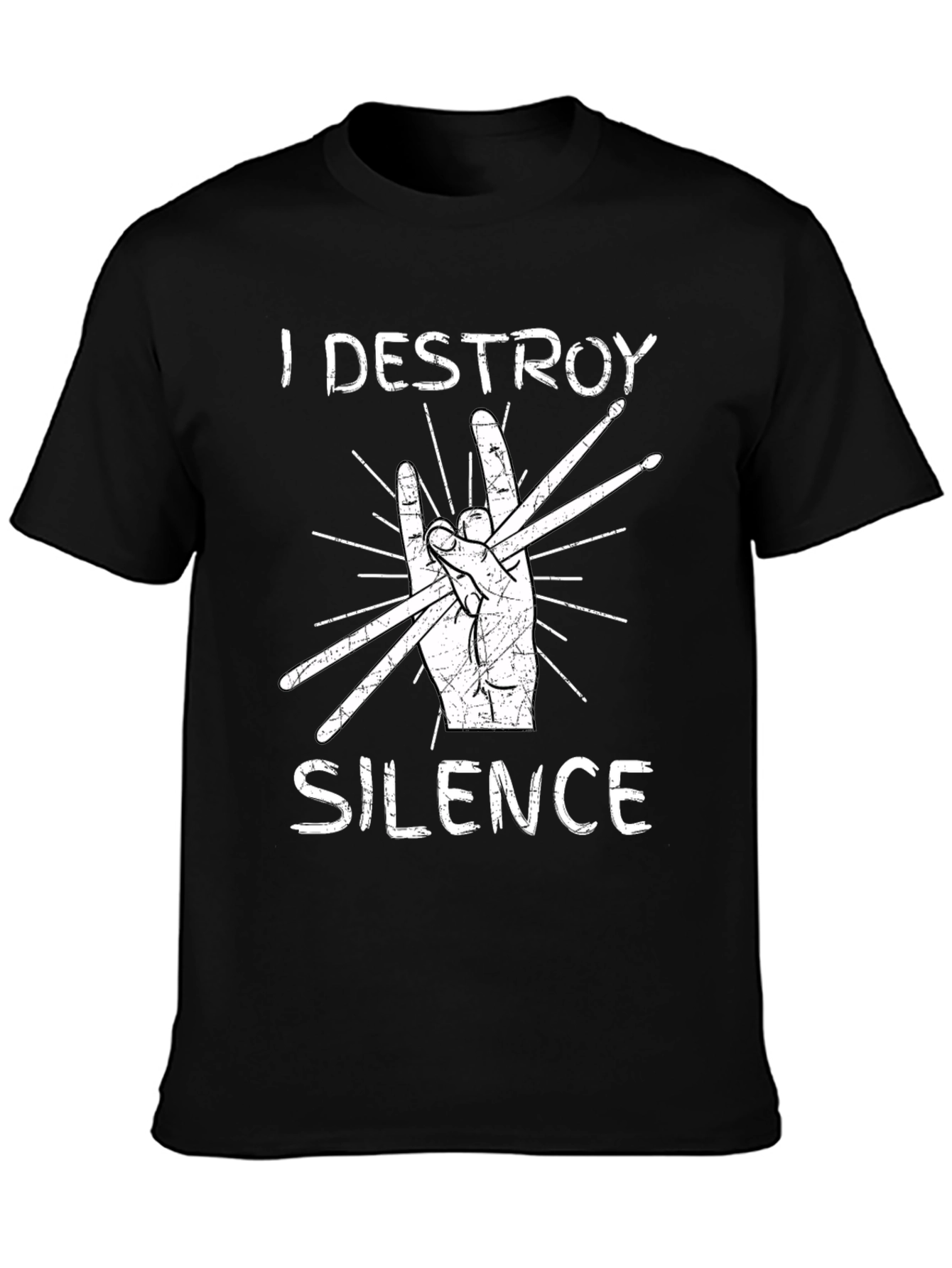 I Destroy Silence Drummer T-Shirt - Music Lover Tee