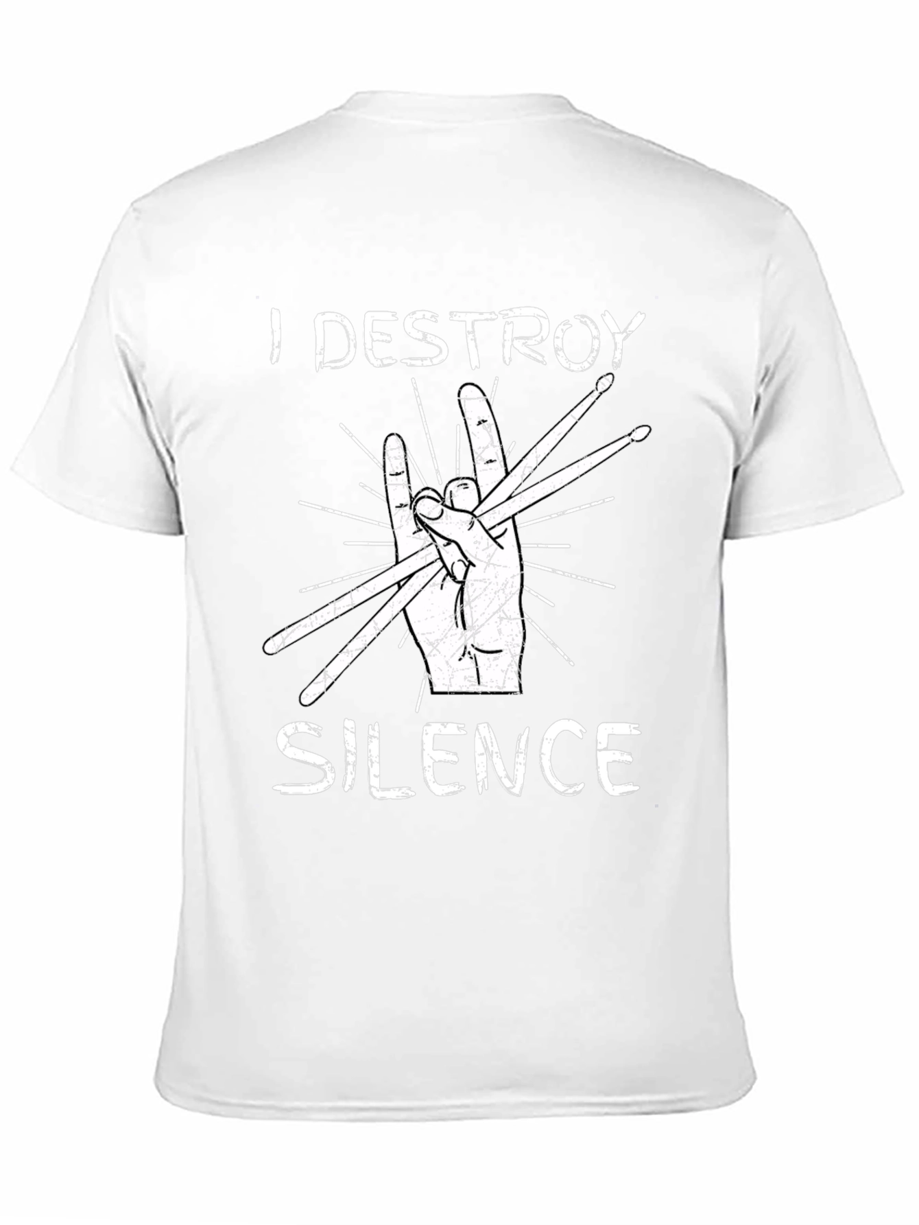 I Destroy Silence Drummer T-Shirt - Music Lover Tee