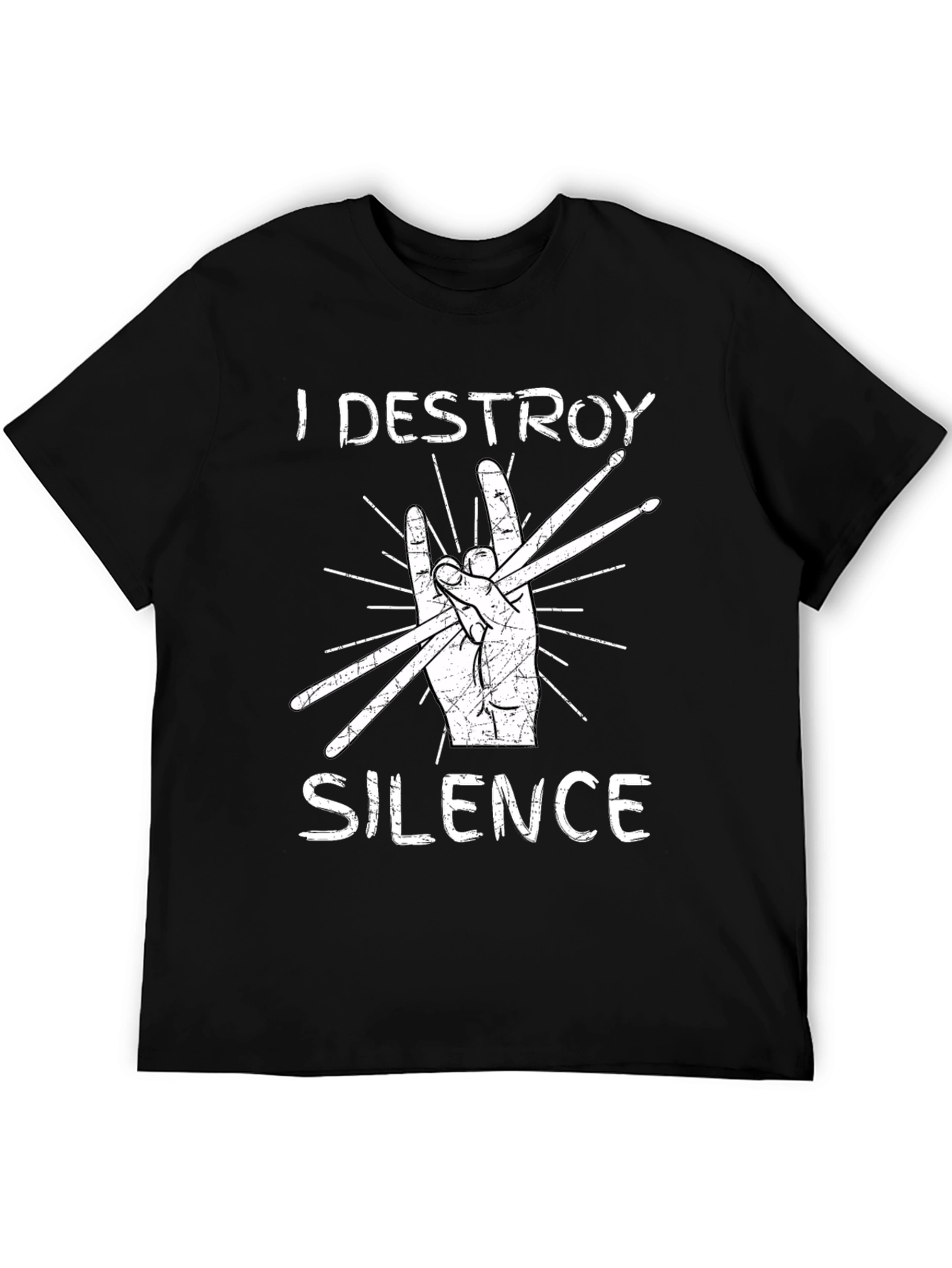 I Destroy Silence Drummer T-Shirt - Music Lover Tee