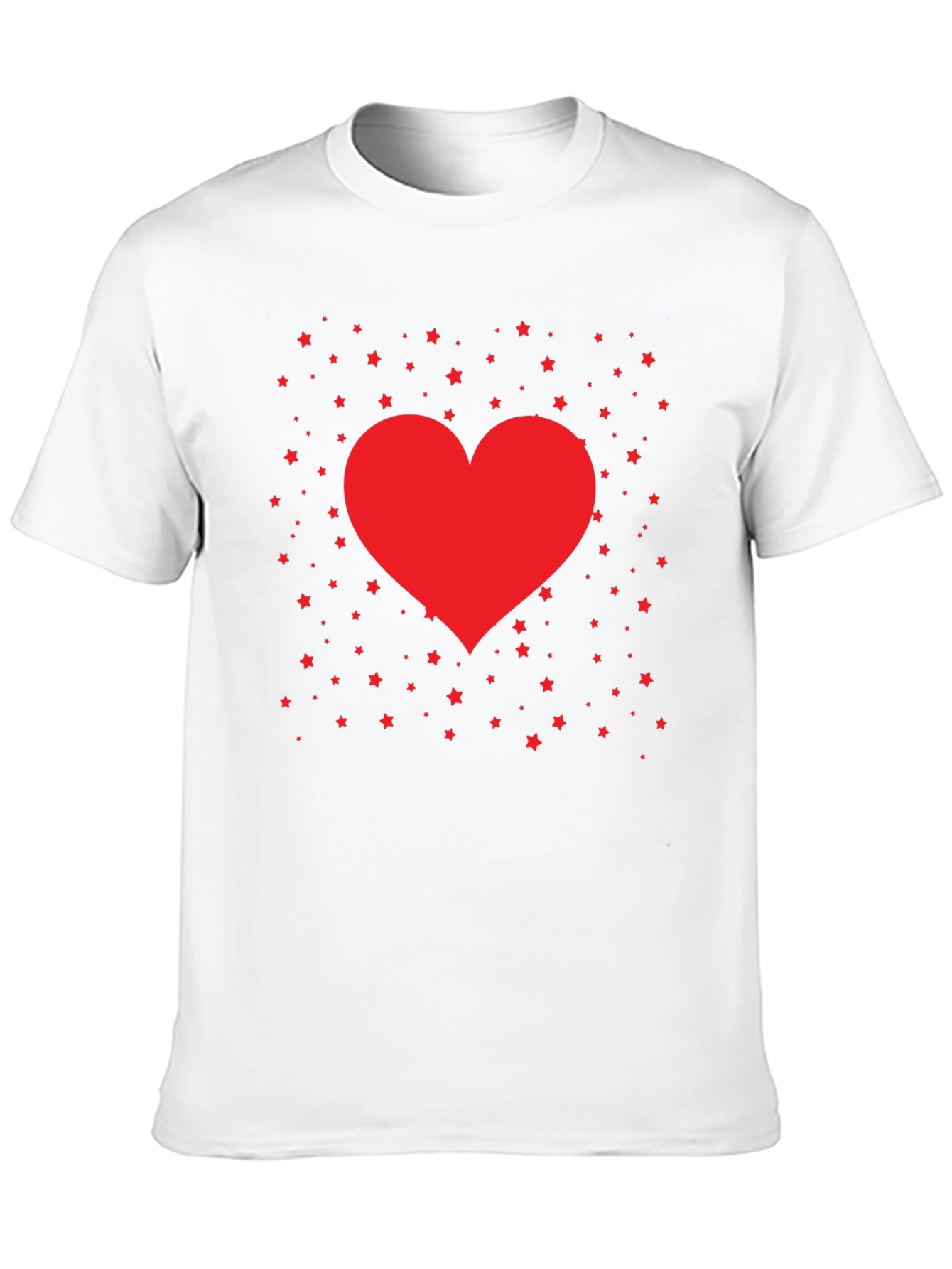 Heart and Stars Graphic Tee - Black Cotton Blend