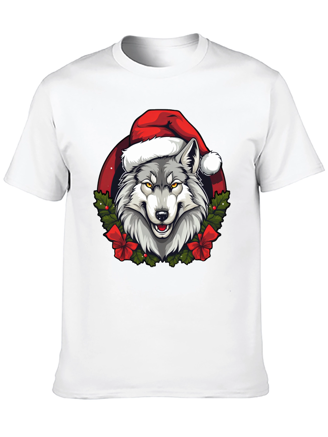 Wolf Christmas T-Shirt - Holiday Animal Tee