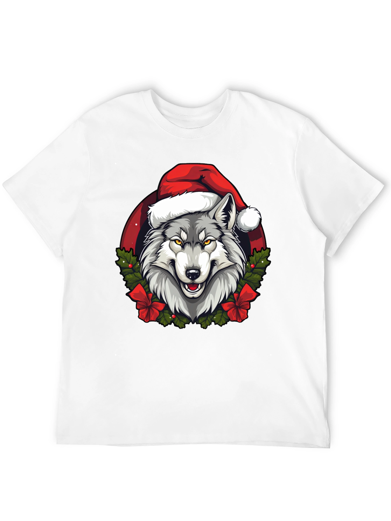 Wolf Christmas T-Shirt - Holiday Animal Tee