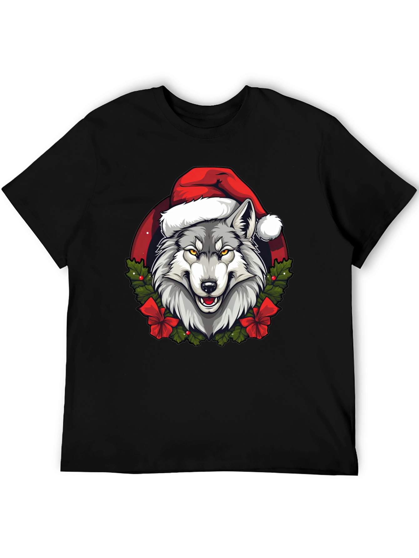 Wolf Christmas T-Shirt - Holiday Animal Tee