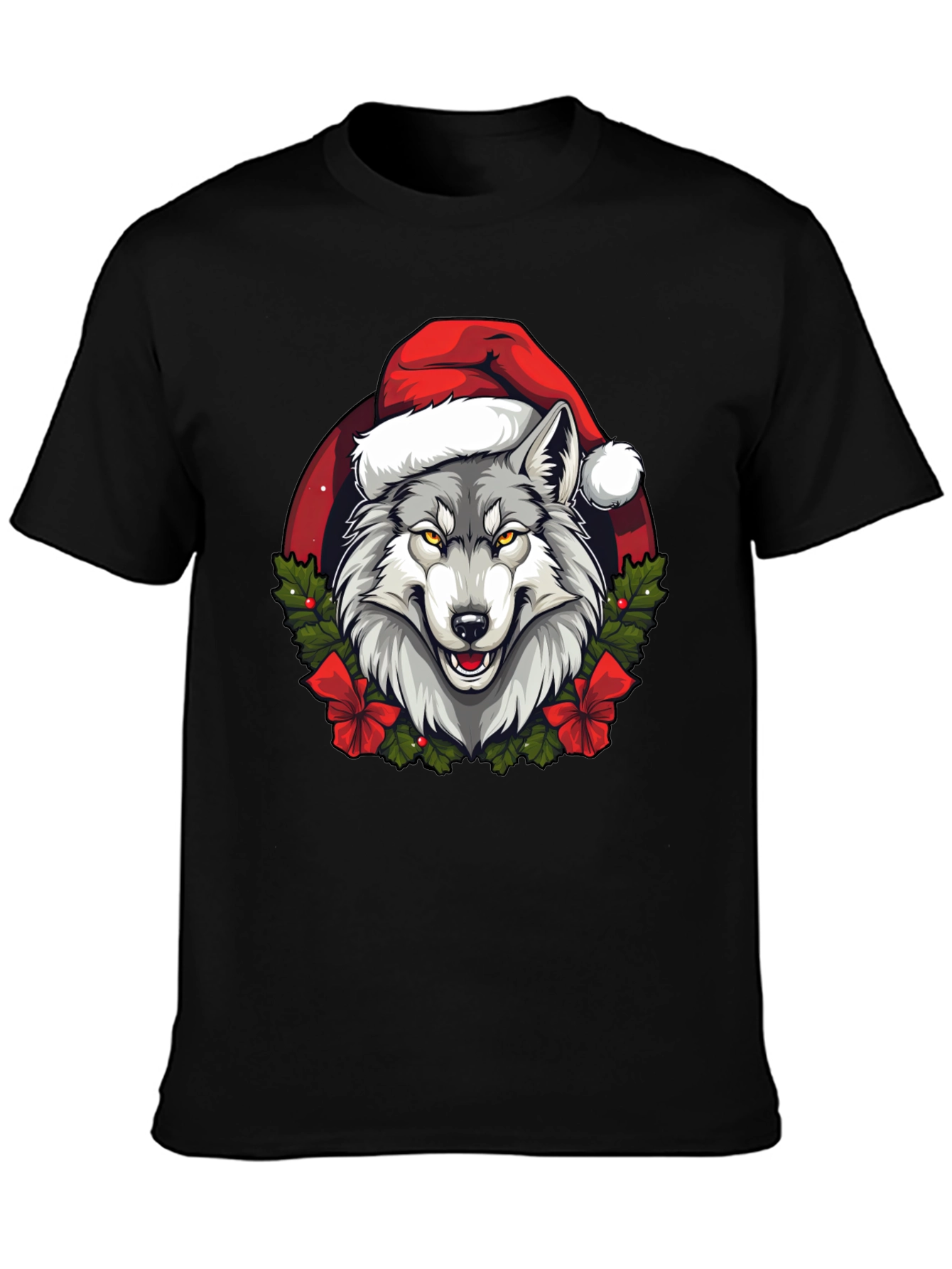 Wolf Christmas T-Shirt - Holiday Animal Tee