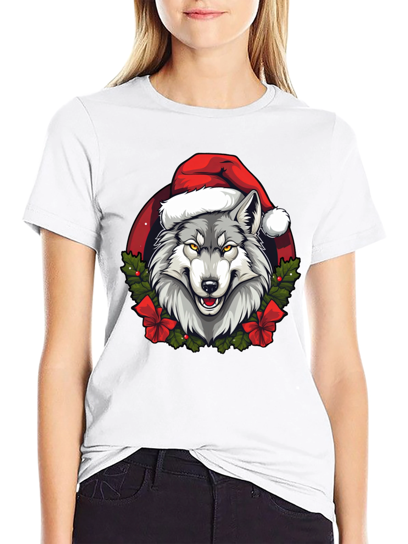 Wolf Christmas T-Shirt - Holiday Animal Tee