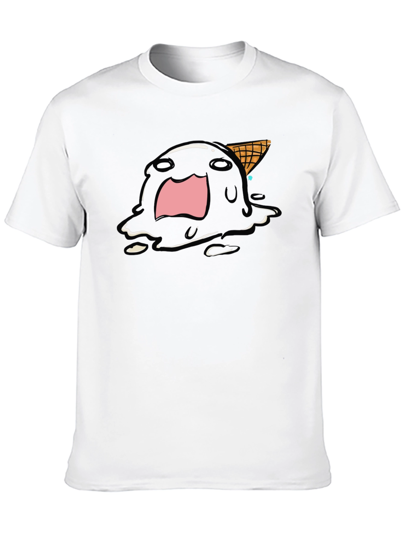 Melting Ice Cream Graphic Tee - Funny Cartoon Shirt