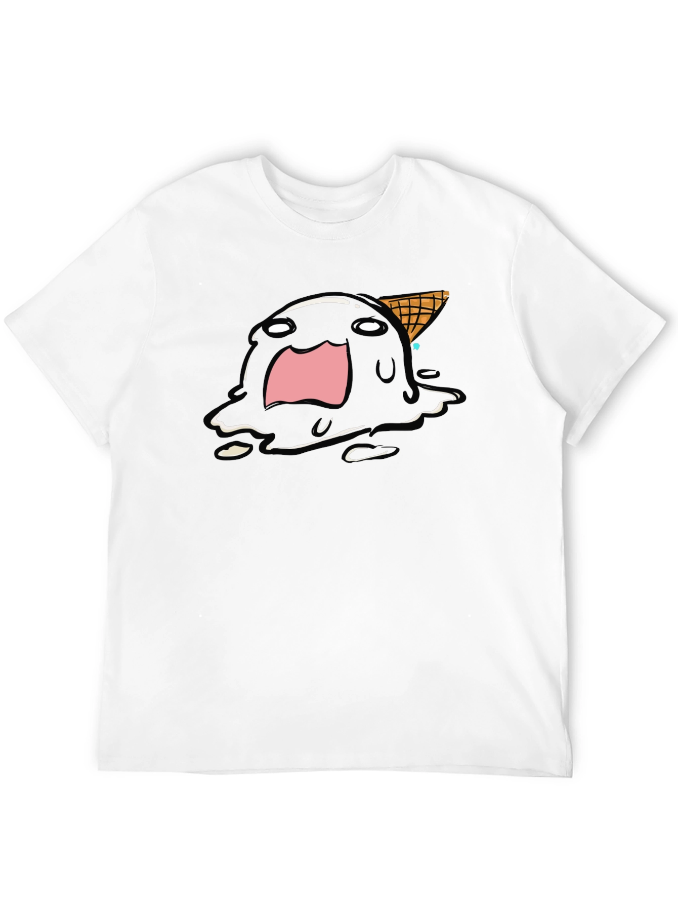 Melting Ice Cream Graphic Tee - Funny Cartoon Shirt