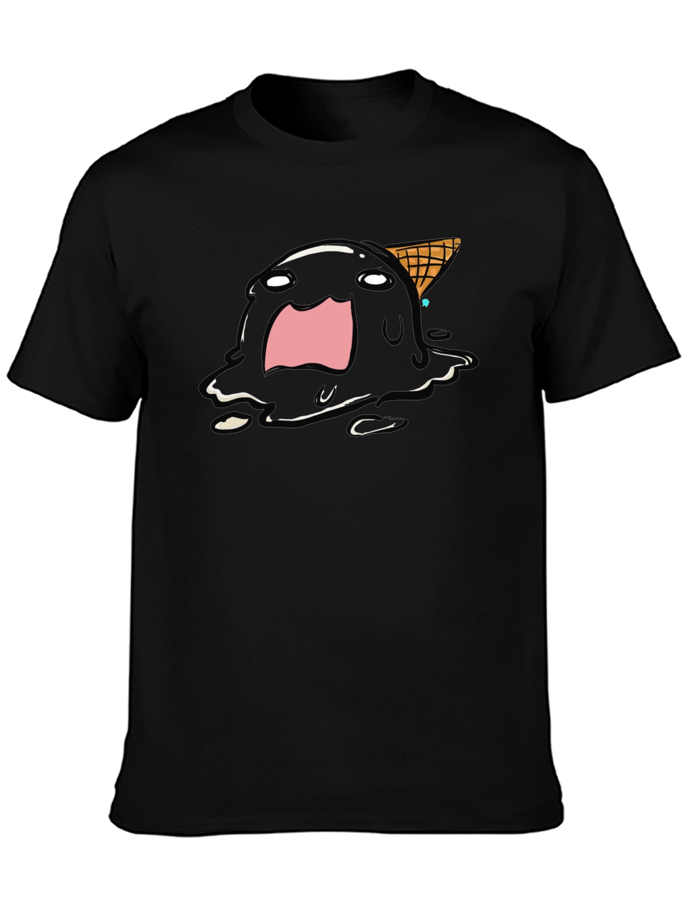 Melting Ice Cream Graphic Tee - Funny Cartoon Shirt