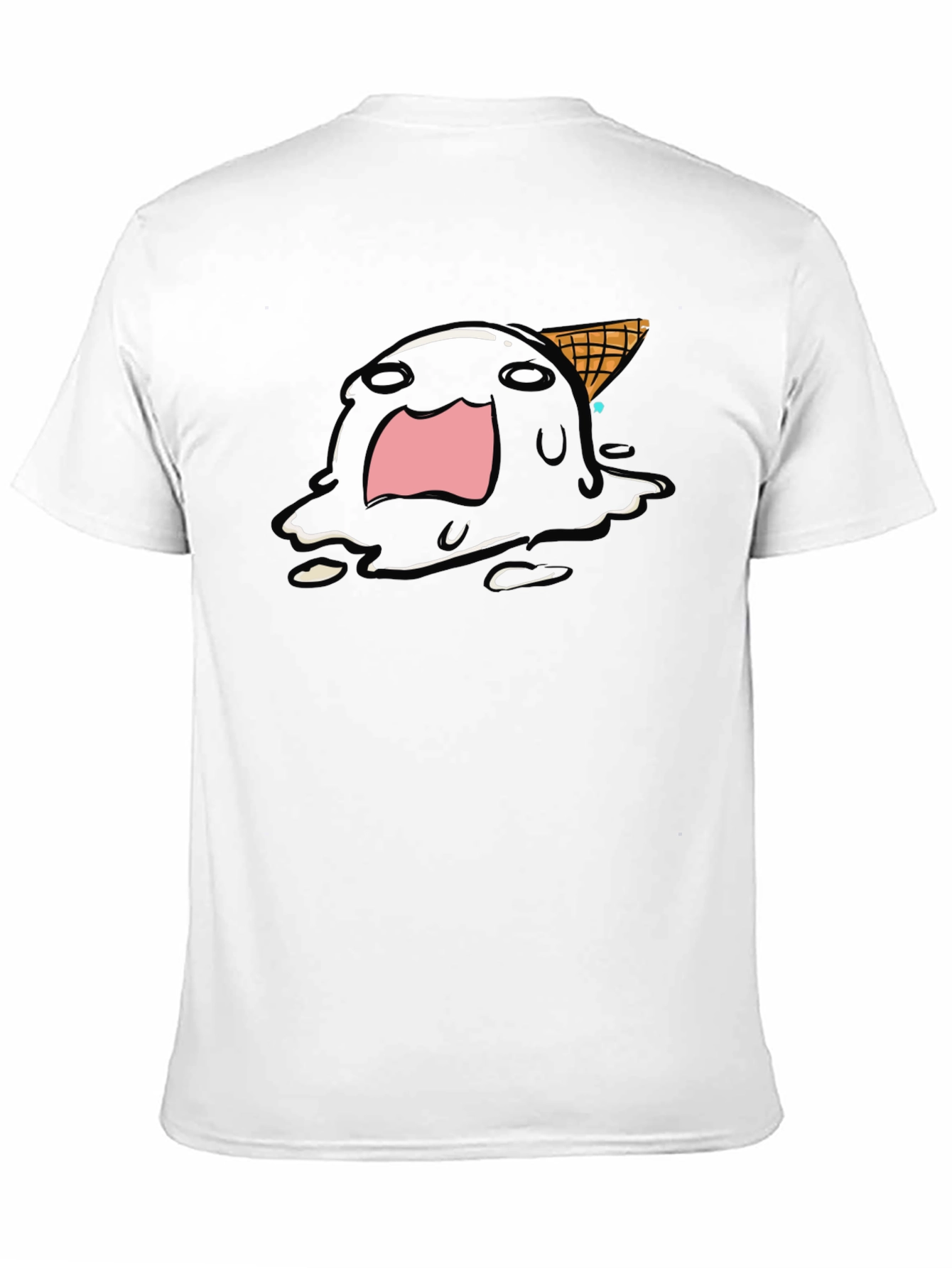 Melting Ice Cream Graphic Tee - Funny Cartoon Shirt