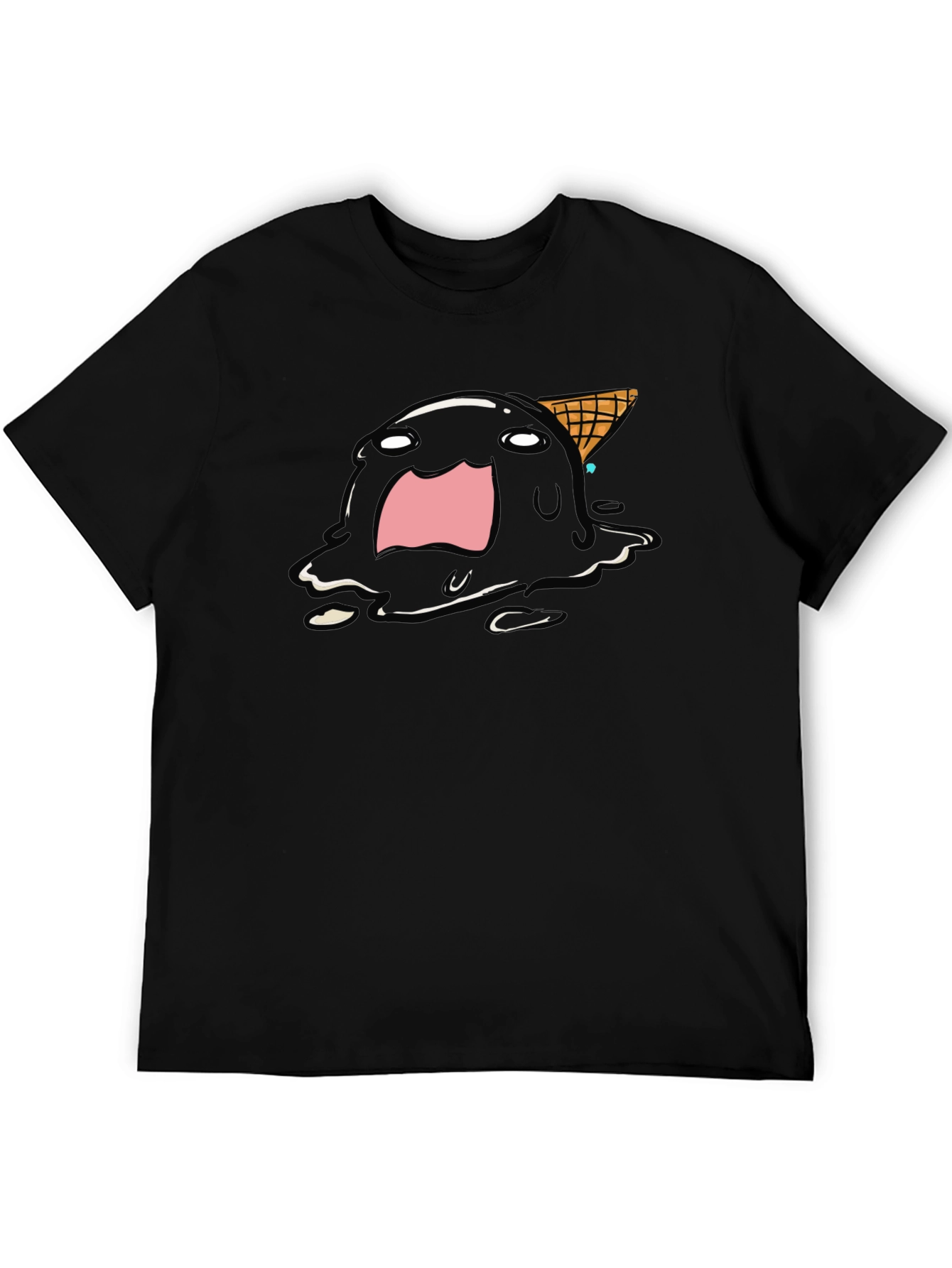 Melting Ice Cream Graphic Tee - Funny Cartoon Shirt