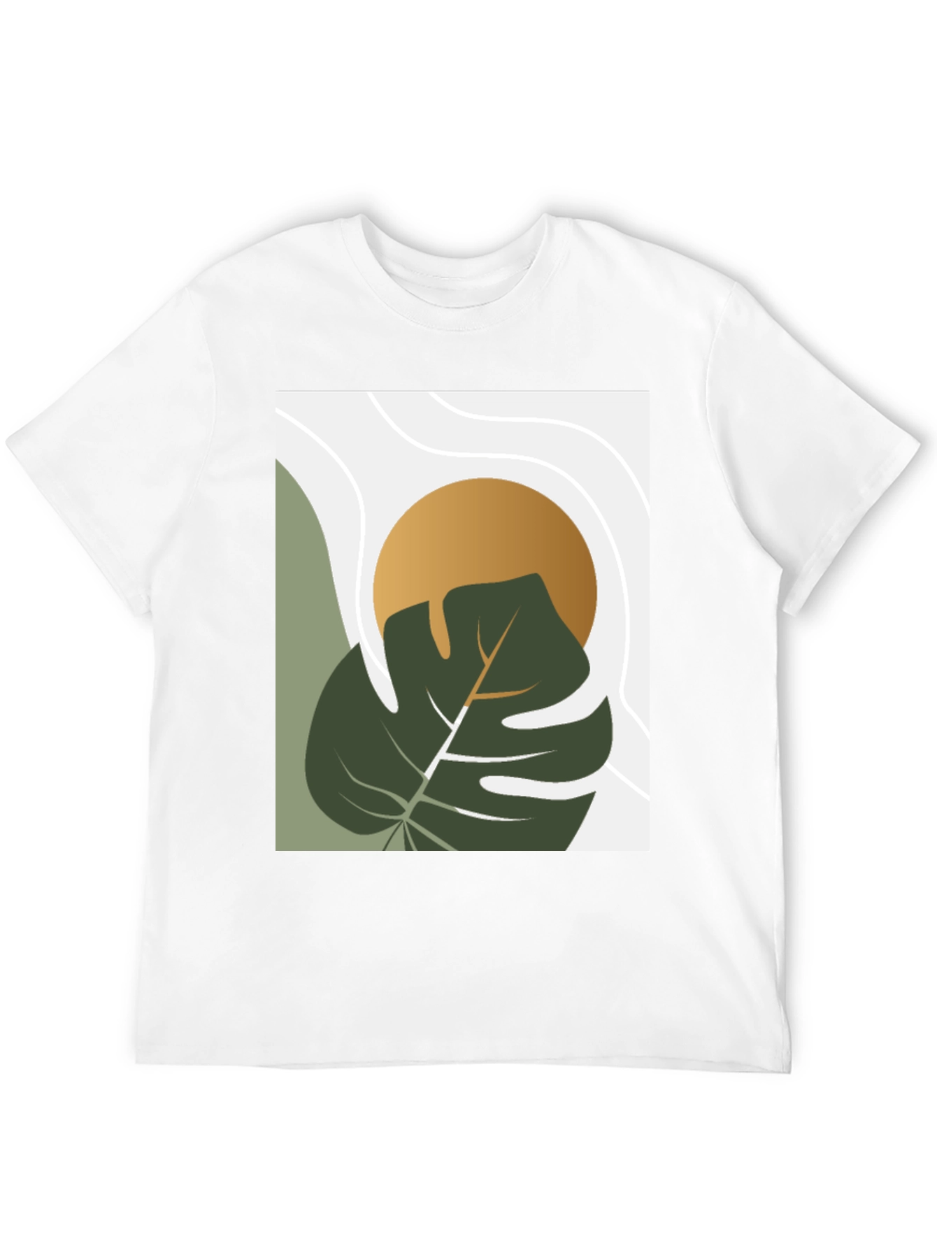 Botanical Monstera Graphic Tee - Modern Art Shirt