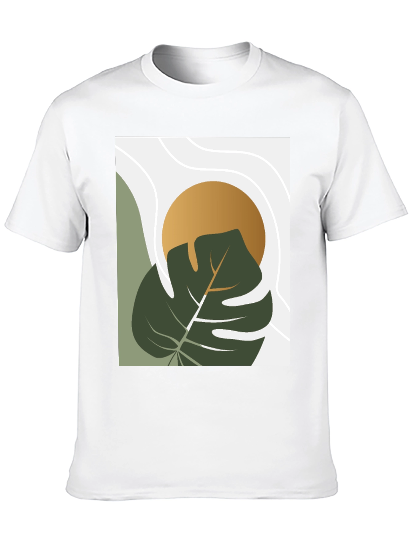 Botanical Monstera Graphic Tee - Modern Art Shirt