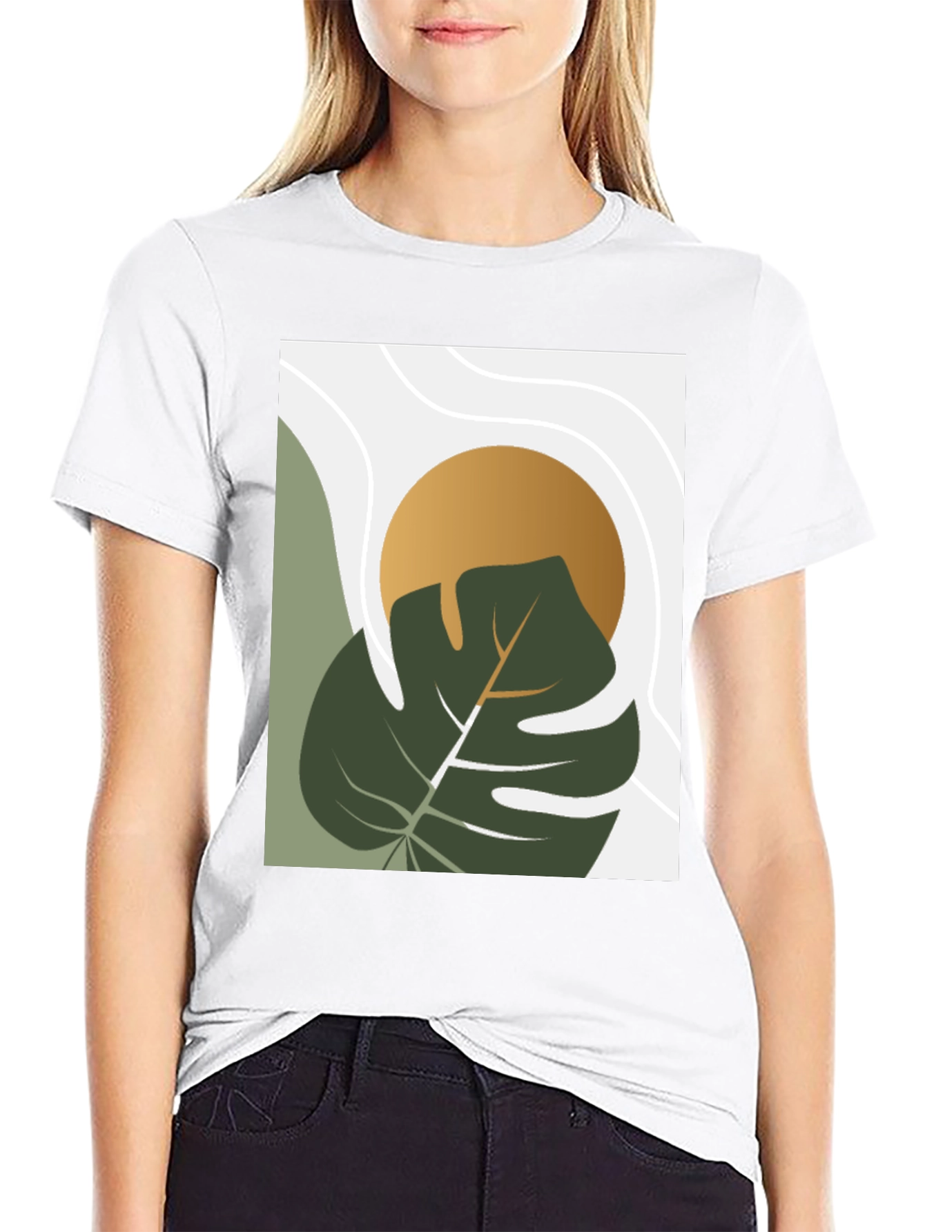 Botanical Monstera Graphic Tee - Modern Art Shirt