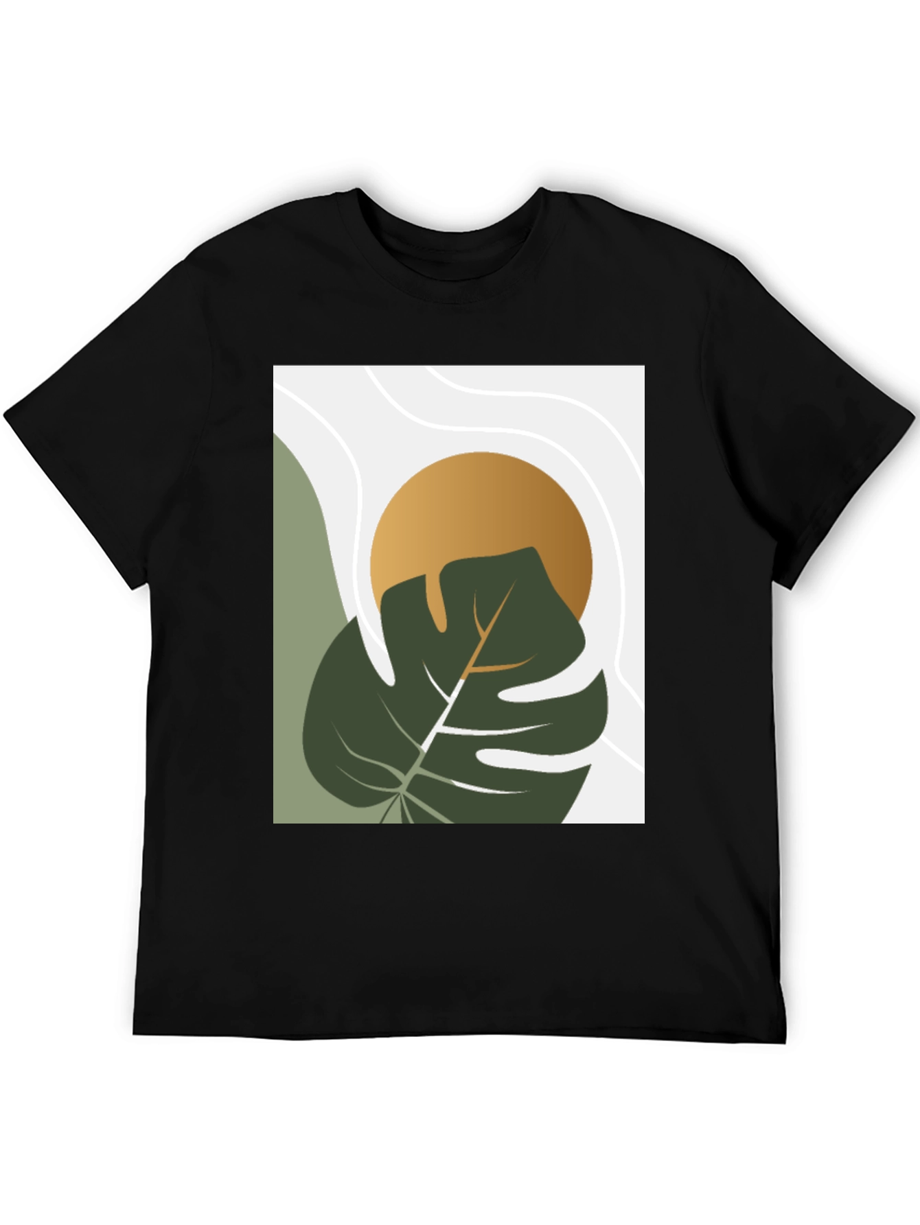 Botanical Monstera Graphic Tee - Modern Art Shirt