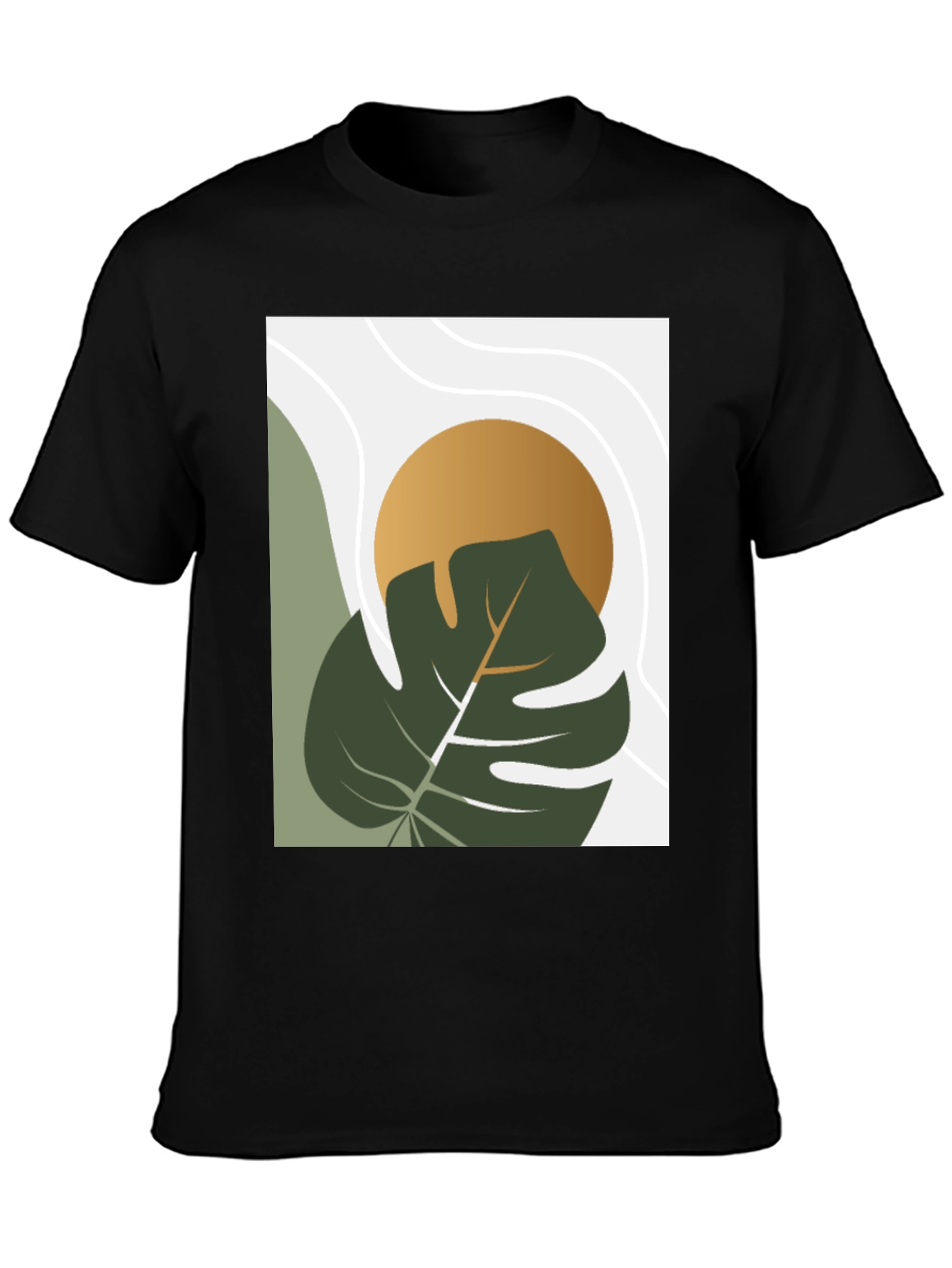 Botanical Monstera Graphic Tee - Modern Art Shirt