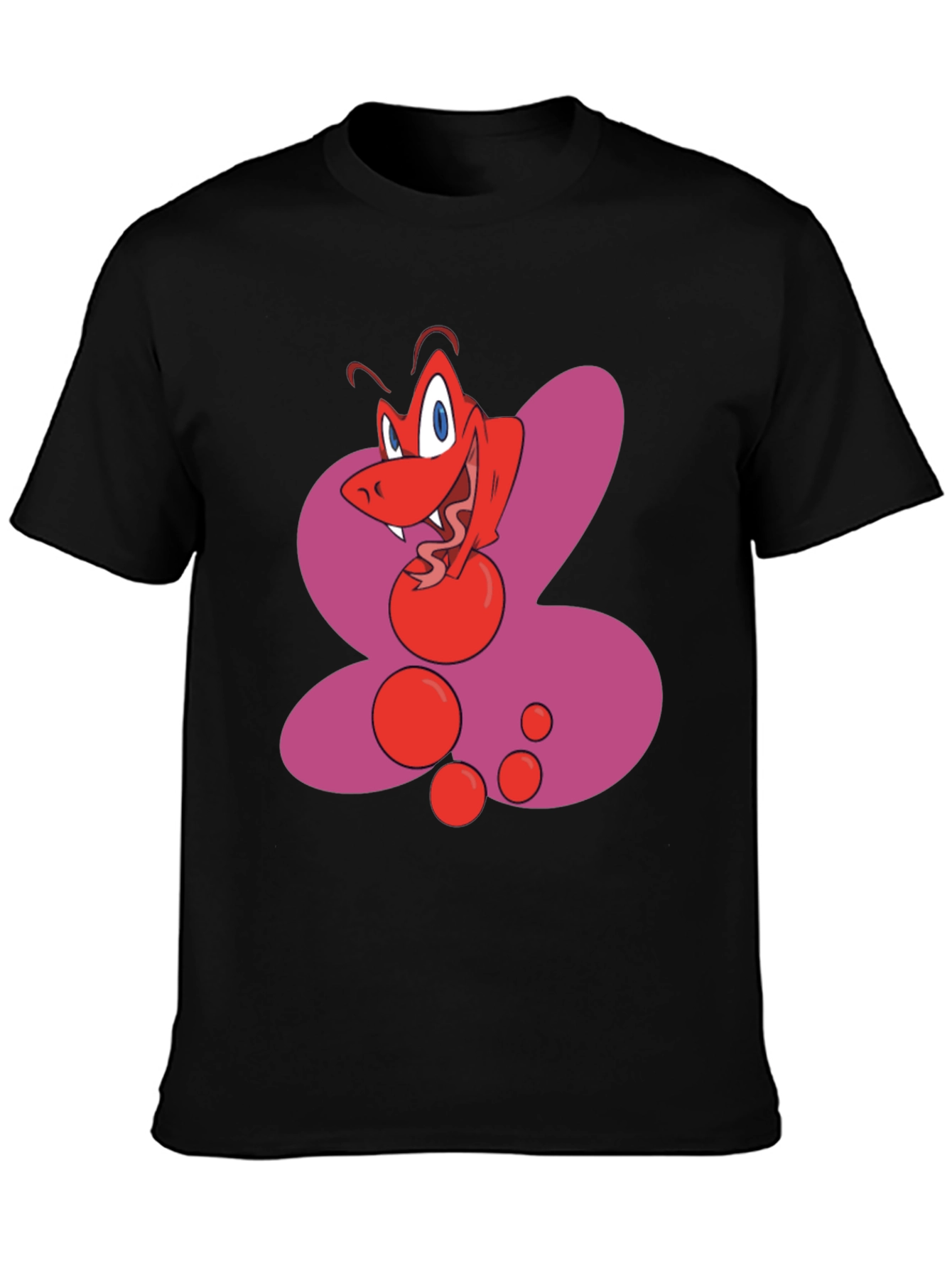Cartoon Snake Graphic Black T-Shirt